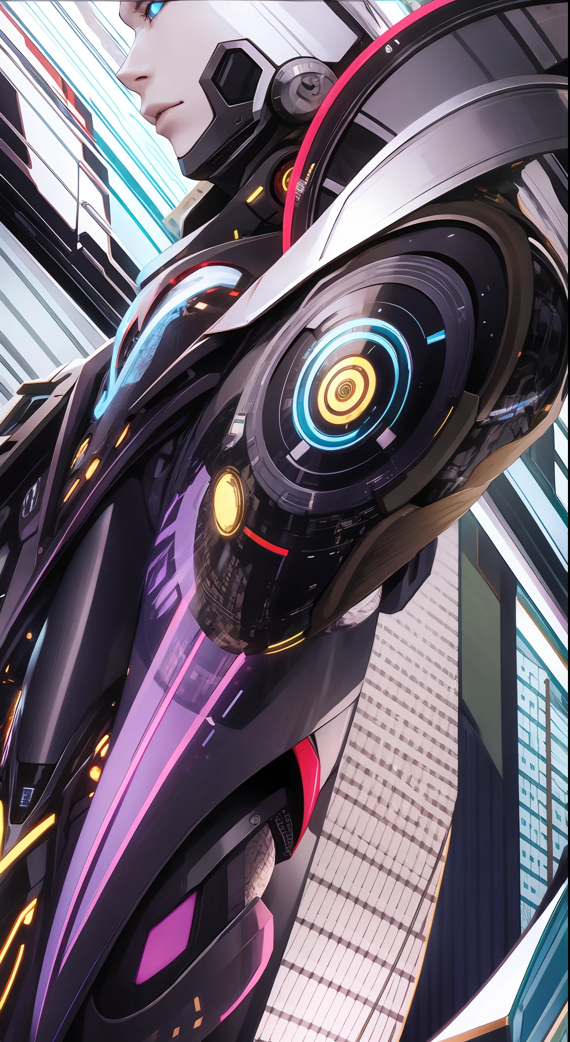 (realistic:1.4),Generate an detailed male Human cyborg hybrid, this prompt creates a captivating depiction of a detailed Human cyborg hybrid, showcasing the seamless fusion of organic and mechanical and cybernetic elements. The fighter class cyborg should possess advanced technology, seamlessly integrated with its biological features, resulting in a formidable and visually stunning being that captures the imagination. Strike a balance between the natural world and cutting-edge tech in this one-of-a-kind design, --auto --s2