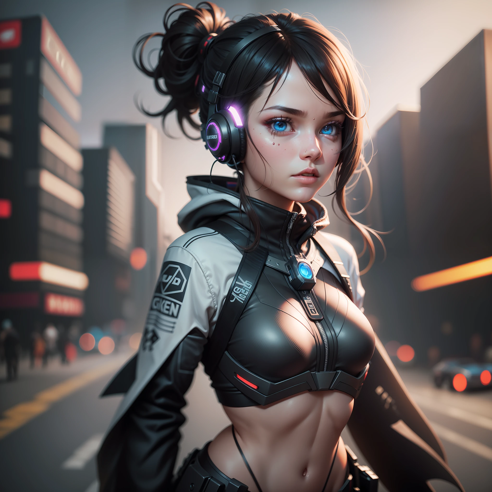 gamer girl, Surrealism, depth of field, cinematic lighting, motion blur, vignetting, UHD, retina, masterpiece, anatomically correct, super detail, textured skin, high details, high quality, best quality, 4K, highres