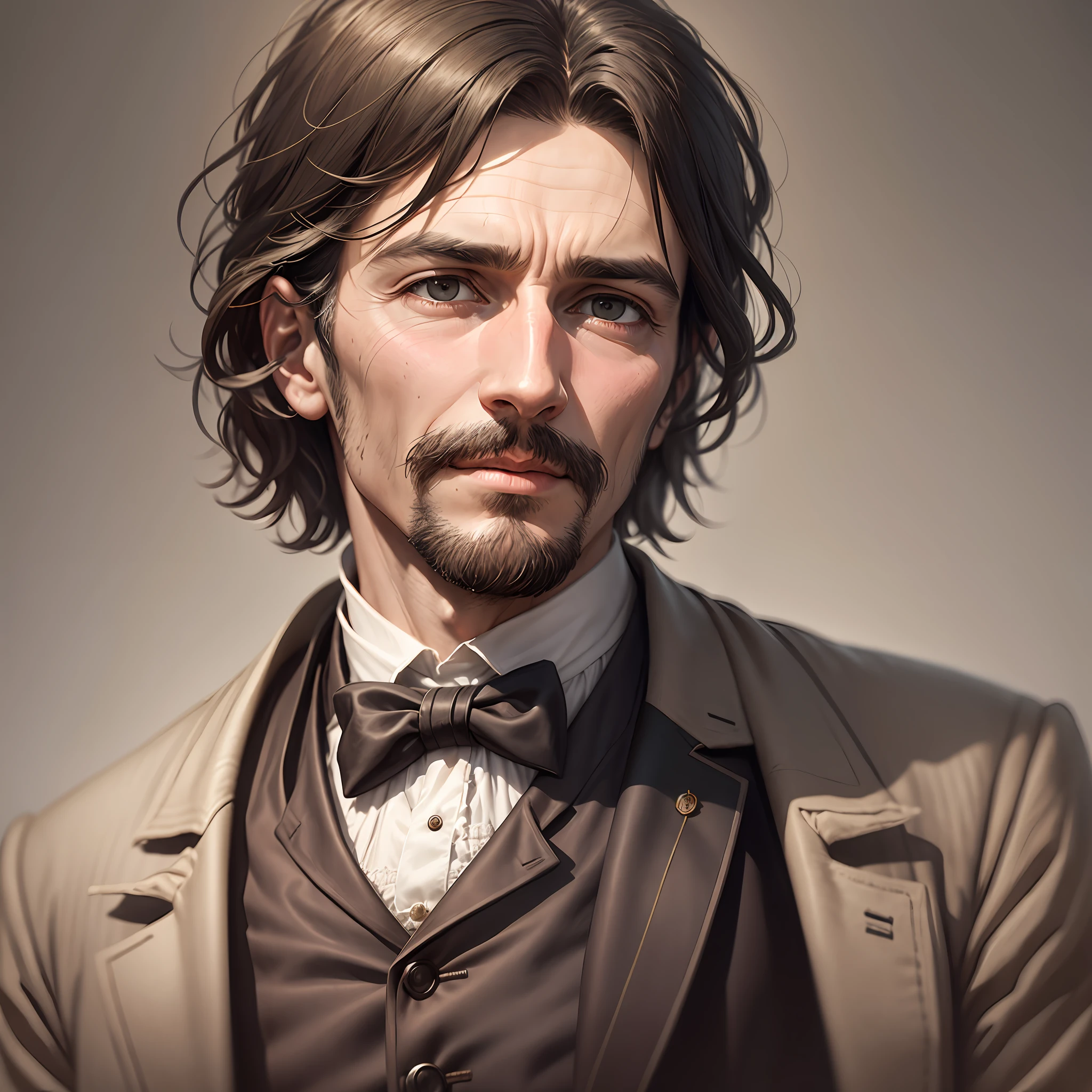 An ultra-realistic portrait of a kind-hearted doctor from the XIX century.