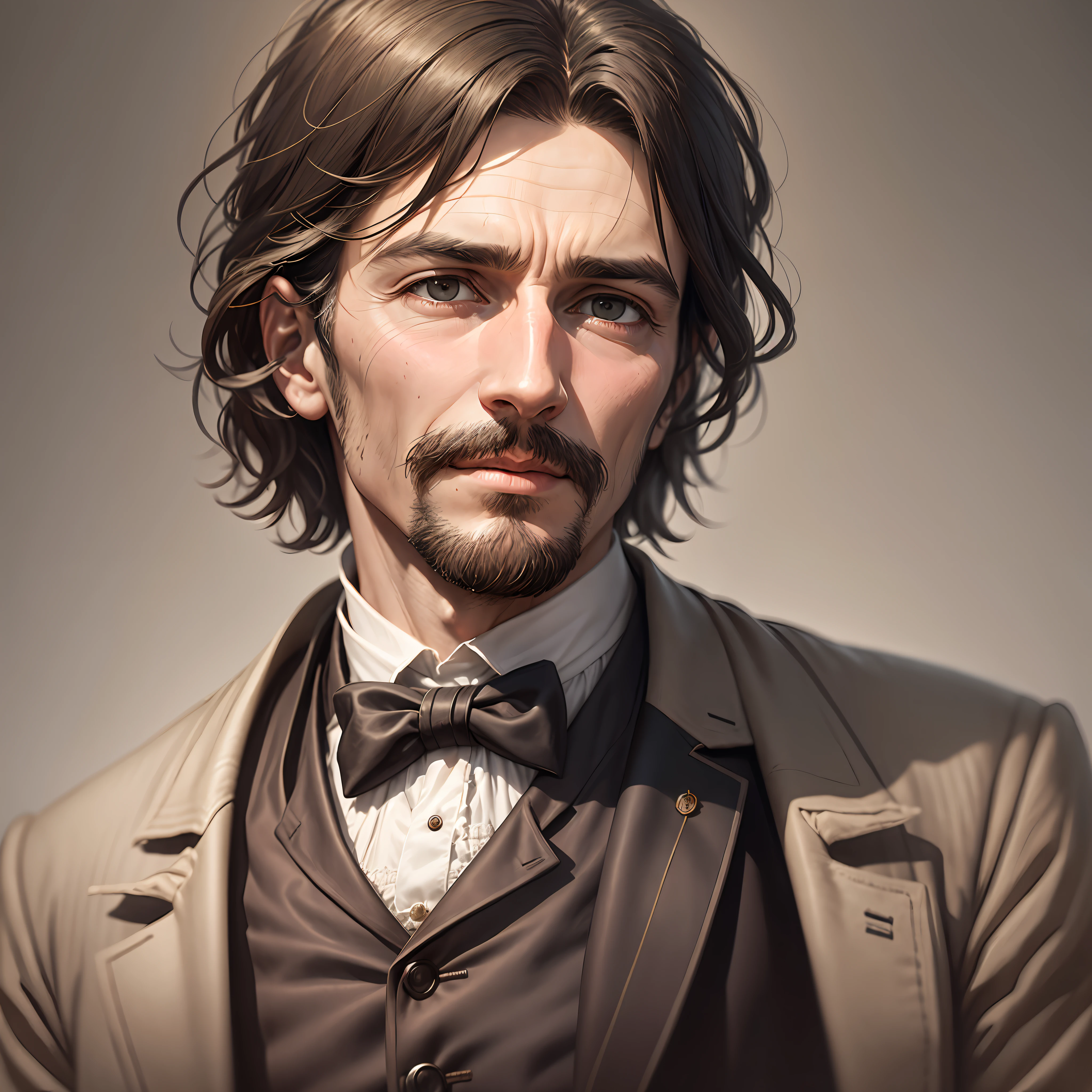 An ultra-realistic portrait of a kind-hearted doctor from the XIX century.