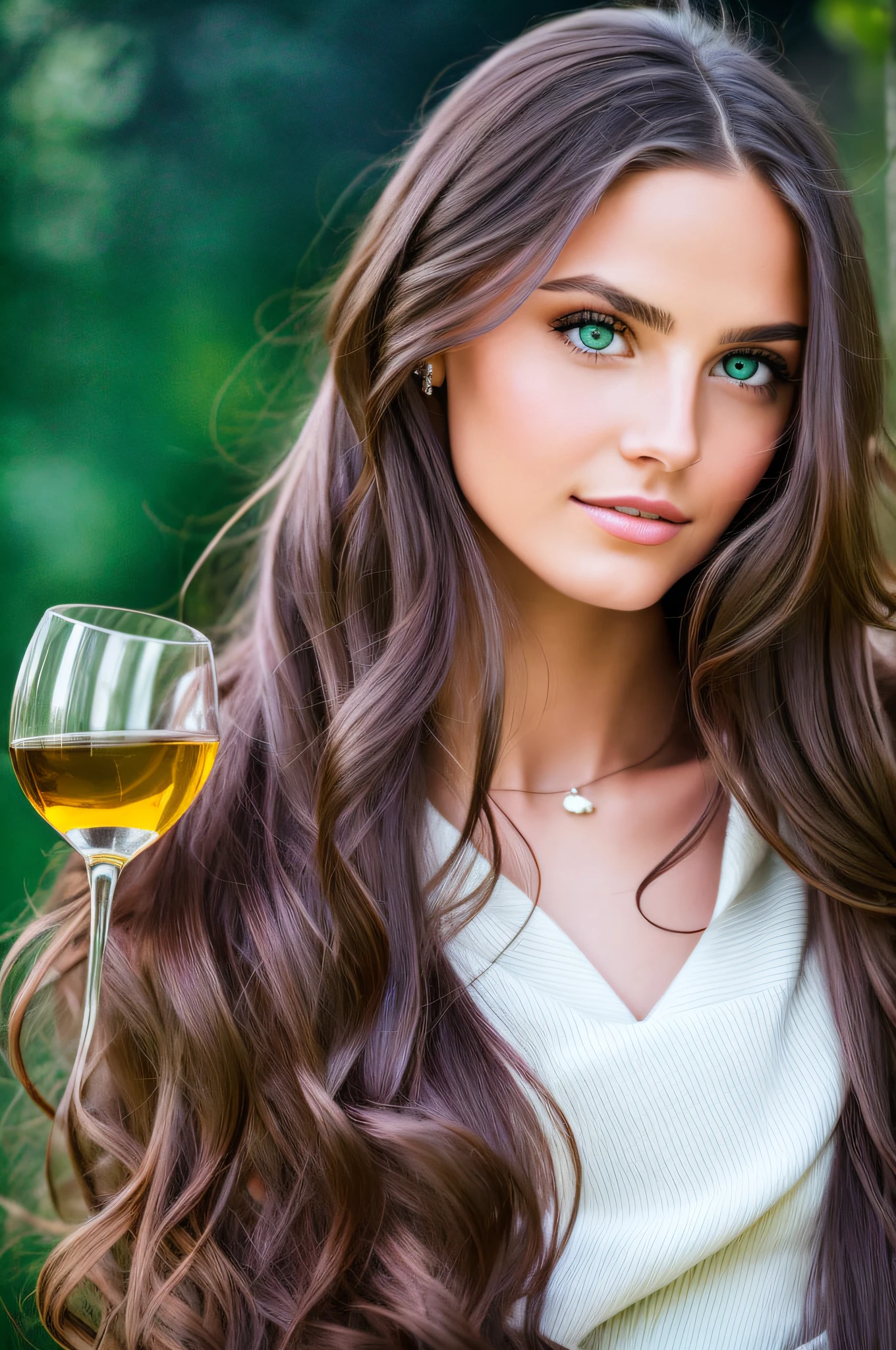 woman with long hair and a gray jacket, photo of a beautiful woman, attractive woman, high quality portrait, sophisticated young woman, shot portrait, attractive woman brown hair, green eyes, portrait of a beautiful model, portrait of beautiful woman, beautiful woman, digital art of an elegant, close-up portrait, portrait of beautiful woman, stunning portrait, close portrait --auto --s2