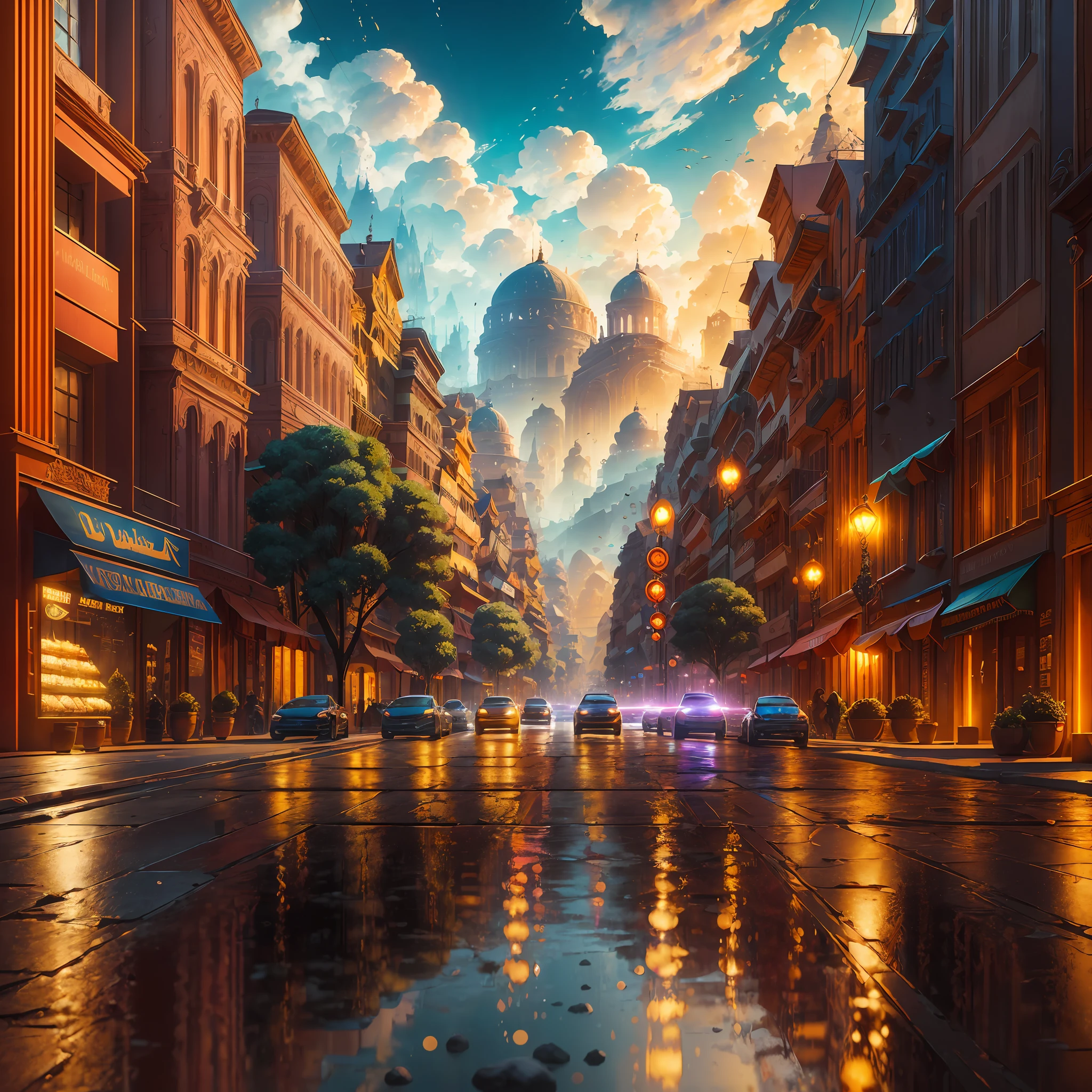 warm positive professional photo, IPA awards winner, haselbland awards winner, a ultra detailed ultra busy modern city main street, street market, very warm pink-orange colors, octane render, global illumination, intricate details, insane details, 23mm lens, sharp focus, art by Nicolas Poussin, perfect weights, perfect shadows, perfect geometry, perfect lighting, perfect textures, perfect shapes, perfect detail, intensive details, perfect post processing, perfect weights, every part of picture is perfectly detailed and sharp, perfect composition, sharp detailed background, very detailed world, busy image, ultra professional CGI, global illumination, whole picture is detailed and focused, perfect perspective, perfect light reflections, RTX, perfect ambient occlusion, perfect vfx, lifelike, digital blending, luminosity masks, HDR post-processing, perfect objects positioning, professional VFX, ultra quality, 32k resolution, all objects perfect shape, all object as in real world, cinematic , spectacular, crowded , perfectly tunned, settings from Alchemy, photo by Steve McCurry insane detail, hypewrdetailed, intricate details, world indentation. intricate perfection, intricate best geometry, best volumetric effects, best possible quality, art by Wadim Kashin, art by Greg Rutkowski, art by Albert Bierstadt, luminism, art by Ilya Repin, art by Ivan Shishkin, art by Gil Elvgren, --auto --s2