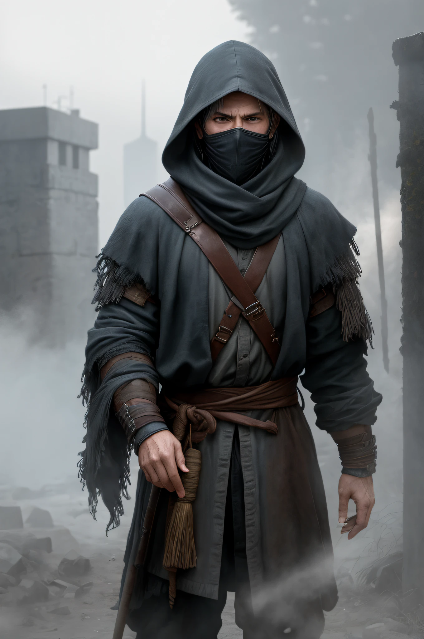 1boy, rough, hardship, old, rugged, full body, the elder, sorcerer, sorcerer hood, aggressive , wrath, hidden face, unsee face, masked face, (mist:1.2), chaos magic, staff
//
//
, (()), Realism, CGI, RTX, TXAA, Edge Lighting, Volumetric Lighting, Volumetric Light, Volumetric, ((upper body:1.2)), portrait, Establishing Shot, Aerial Shot, Helicopter Shot, Full Front Staging, Looking At Viewer, Face, Front, (()), Realism, CGI, RTX, TXAA, Edge Lighting, Volumetric Lighting, Volumetric Light, Volumetric, ((upper body:1.2)), portrait, Establishing Shot, Aerial Shot, Helicopter Shot, Full Front Staging, Looking At Viewer, Face, Front