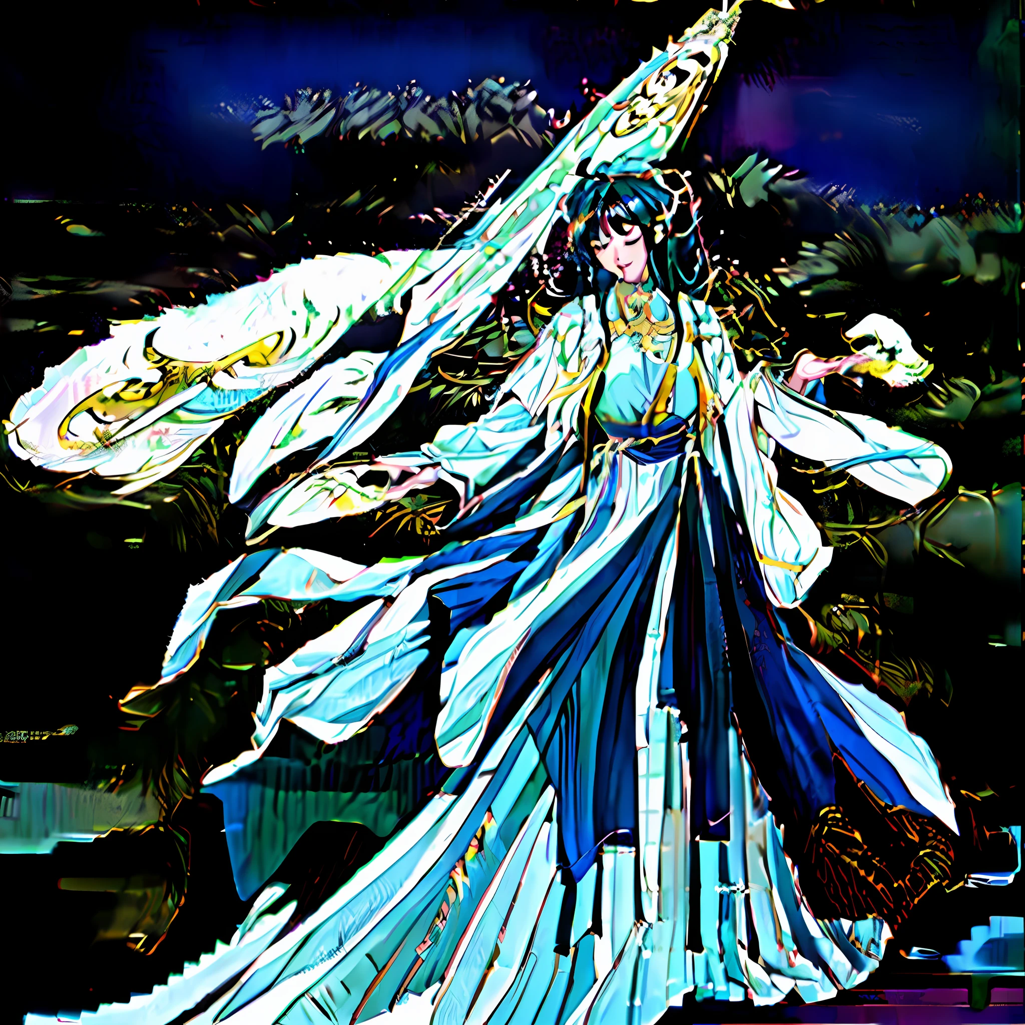 ((masterpiece)), ((best quality))), (character design sheet, same character, front, side, back), illustration, girl, futaric, androgyne, hair color, hairpin, bangs, sword, shoulder armor, seductive thighs, black stockings, huge breasts, sexy, bare, environment change, hair fax, pose zitai, ancient Chinese warrior, charturnbetalora,