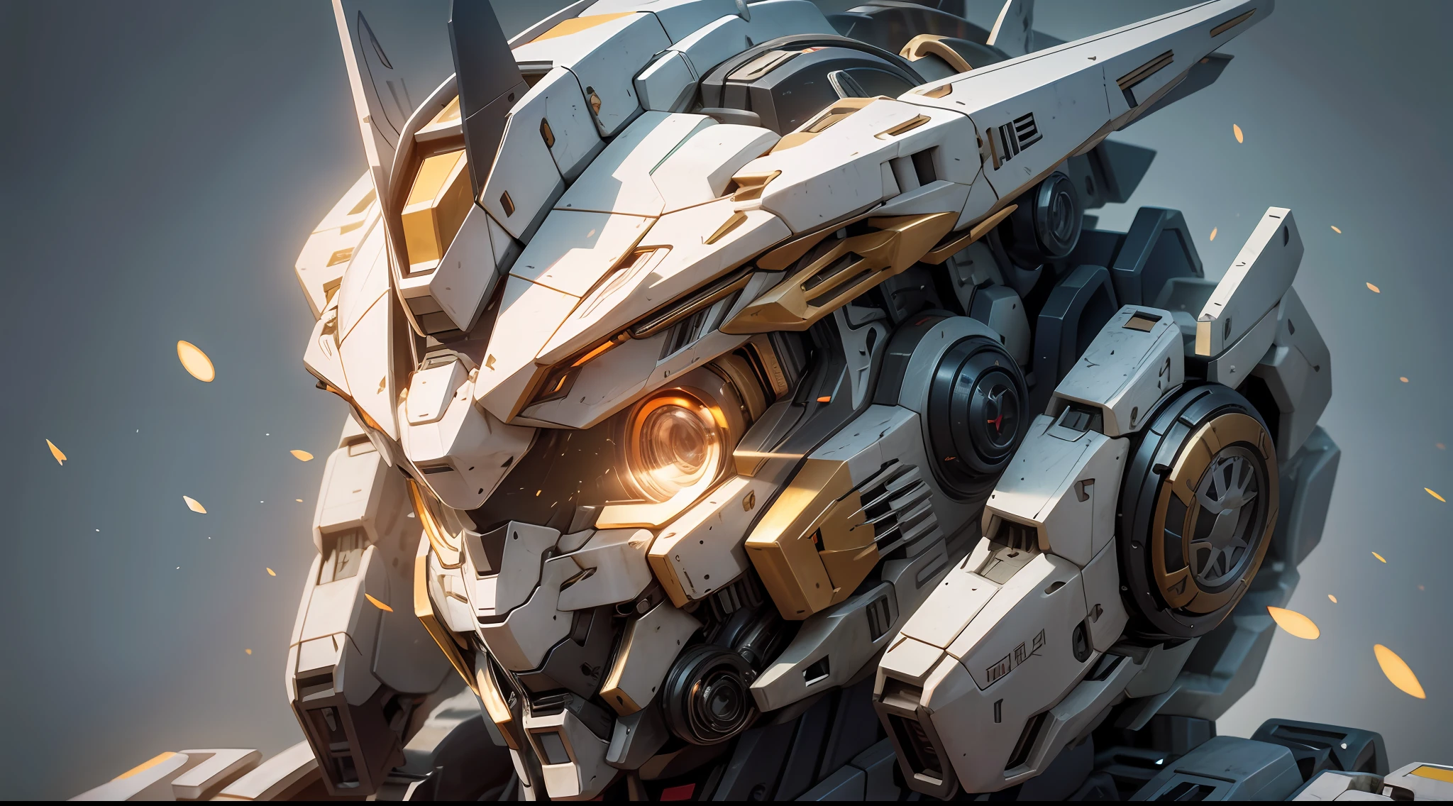 Mecha Inspiration, ArtStation Masterpiece, 4K Highly Detailed Digital Art, Gundam Style, Robot Mech, Cool Mech Style, Mech Portrait, ArtStation HD Trend, Rendering with Redshift, Glowing Eyes, Particle, Reality, HDR (High Dynamic Range), Ray Tracing, NVIDIA RTX, Super Resolution, Unreal 5, Subsurface Scattering, PBR Texture, Post Processing, Anisotropic Filtering, Depth of Field, Maximum Sharpness and Clarity, Multi-layer Texture, Albedo and Specular maps, Surface shading, Accurate simulation of light-material interactions, Perfect Proportions, Octane Render, duotone lighting, large aperture, low ISO, white balance, rule of thirds, 8K RAW, high efficiency sub-pixels, subpixel convolution