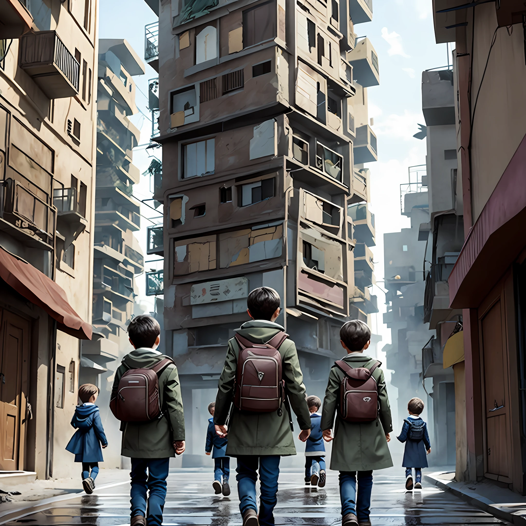 Mnemosine is a dystopia in which four children traverse a series of cities devastated by a strange phenomenon. The leader of the group searches for a mysterious memory machine in hopes of uncovering the reason for his father's disappearance.