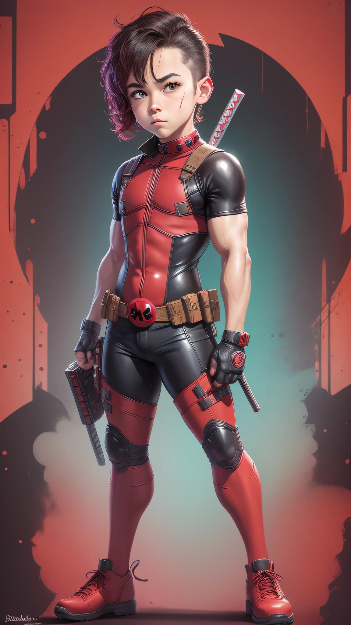 Chibi Deadpool, modern Disney style
