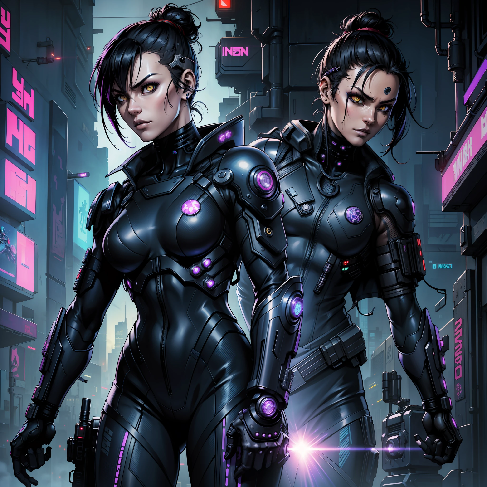 "(Indigo Cyberpunk Ninja Tactical Suit:1) (1woman) Dark Theme :: Focus on Face Closeup, Face with Futuristic Ninja Mask, :: Short Dark Brown Hair, Ninja Weapons :: Ultra realistic futuristic ninja Scifi Cyberpunk Athletic woman, Cyborg yellow eyes, ((Cyberpunk Ninja Dojo interior with many holograms, cyberpunk Shadowrun, Cyberpunk High Tech Cyberpunk)) :: Cool Cyberpunk Indigo Ninja Combat Suit ::  Natural lighting :: bokeh :: 8k :: best quality :: masterpiece :: insanely detailed:1.5"