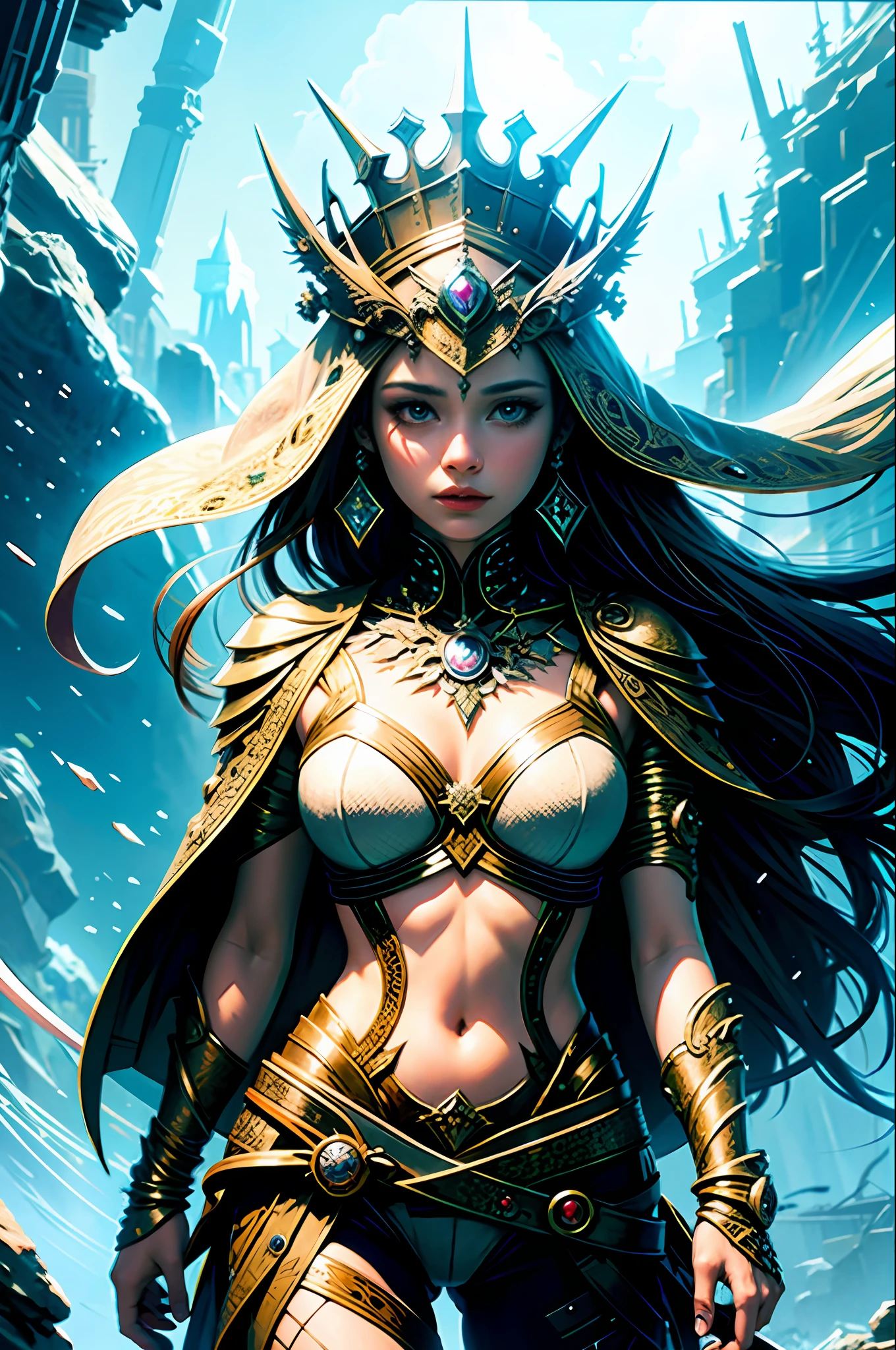 official art, unity 8k wallpaper, ultra detailed, beautiful and aesthetic, High quality, beautiful, masterpiece, best quality,
1 queen,sword , (zentangle, mandala, tangle, entangle:0.6)