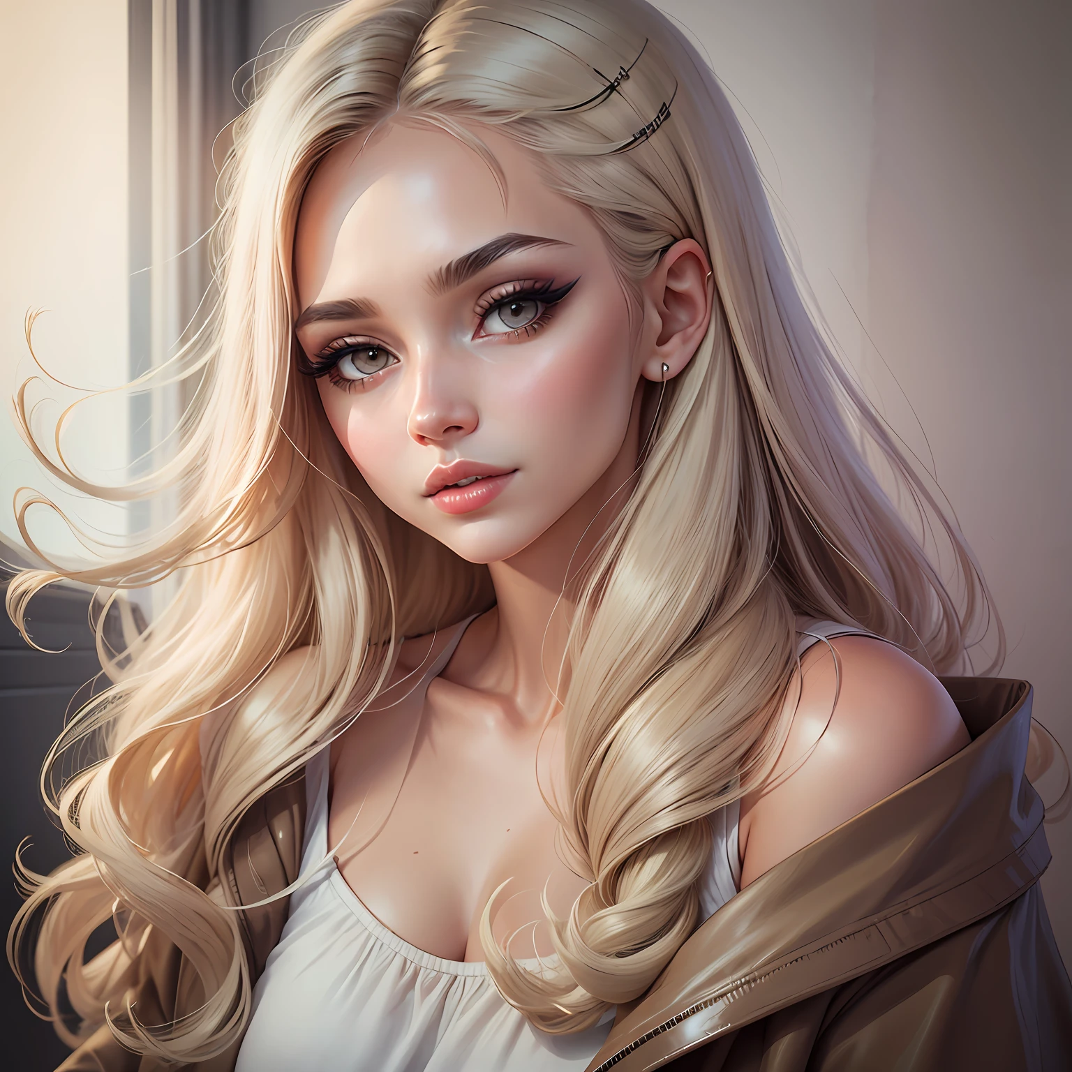 a make-up with soft neutral tones on the eyes, discreet eyeliner, light effects and nude lipstick
daytime makeup, fresh natural look, soft makeup, surprise me --auto --s2