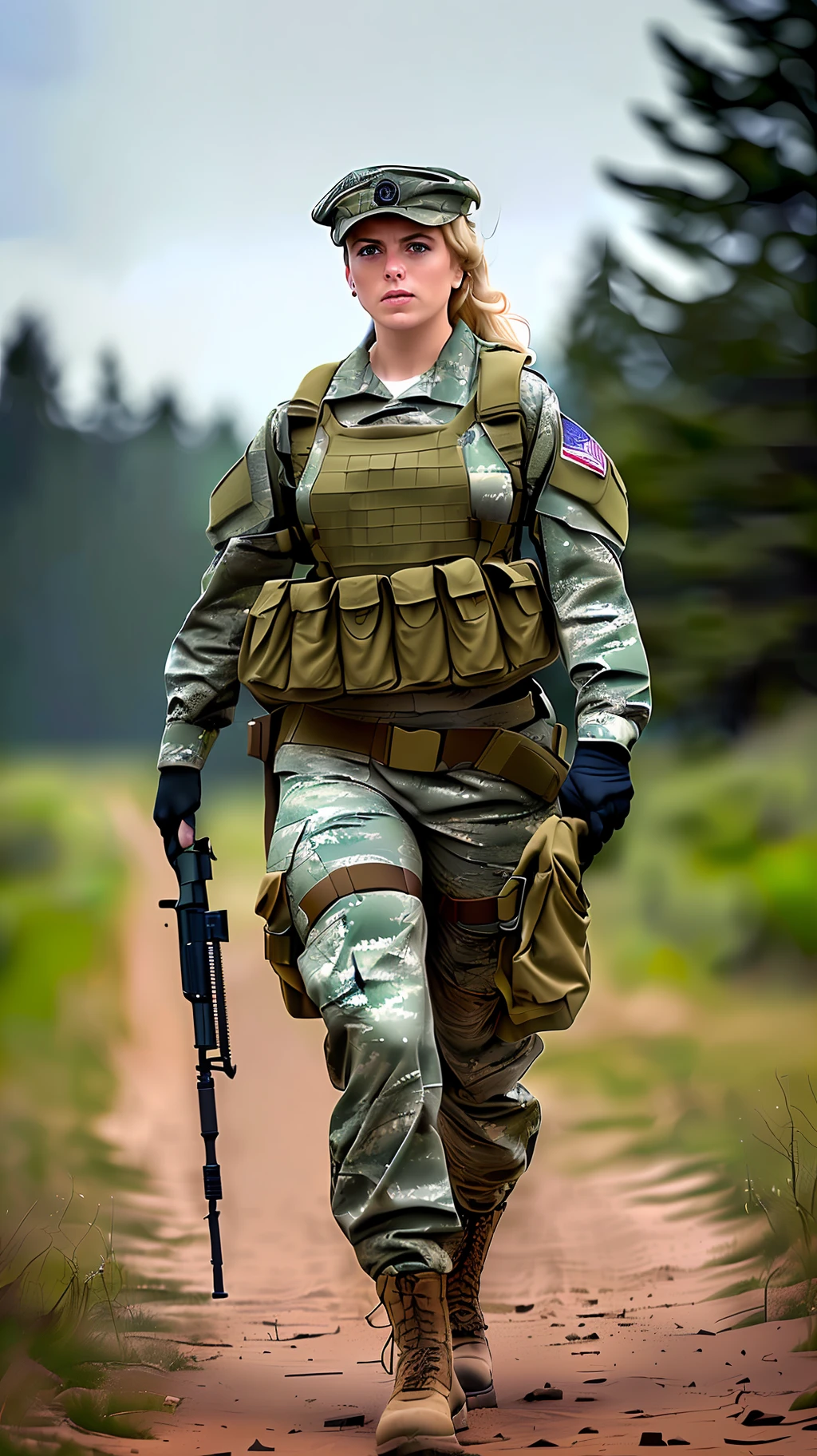 modelshoot style, (very detailed 8k wallpaper), medium shot of sexy female soldier, American ERDL lowland camouflage, intricate, high detail, dramatic, elite army real world, fantastic location, combat environment, rugged and harsh situation soldier, action shooting, skin pores, very dark lighting, heavy shadows, detailed, detailed face, (vibrant, photo realistic, realistic, dramatic, dark, sharp focus, 8k), (weathered greasy dirty damaged old military uniform: 1.3),