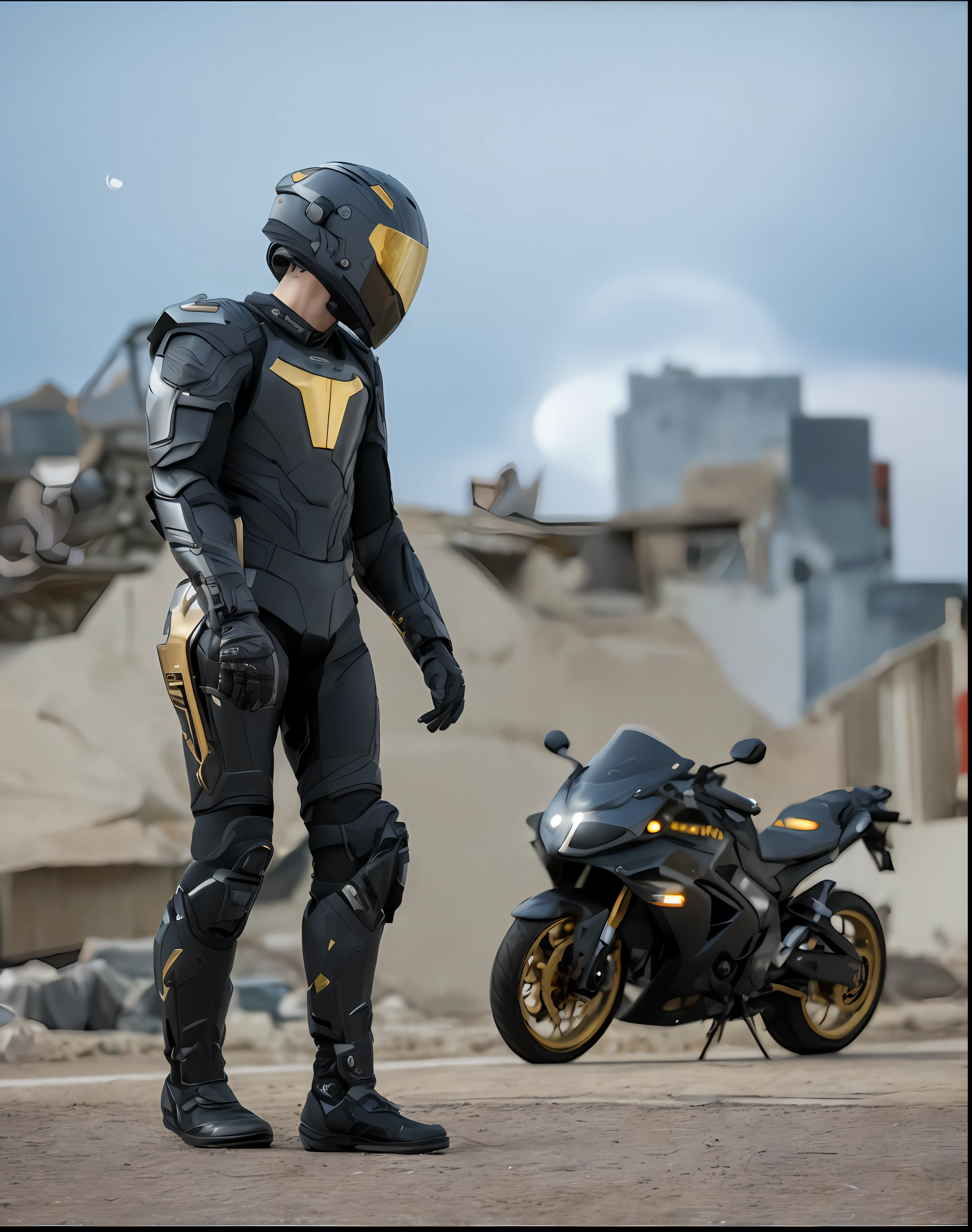 (full body, (dynamic pose), action pose), (rim lighting, studio lighting, distant moon light, night, bloom), (cinematic, best quality, masterpiece, ultra HD textures, highly detailed, hyper realistic, intricate detail, 8k, photorealistic, concept art, matte painting, autodesk maya, vray render, ray tracing, hdr), (dslr, full frame, 16mm focal length, f/8 aperture, dynamic perspective, dynamic angle, golden ratio, wide photography, wide field of view, deep depth of field, zoom out) techwear, urbansamurai 3d, realistic cyborg in a cyberhelmet head