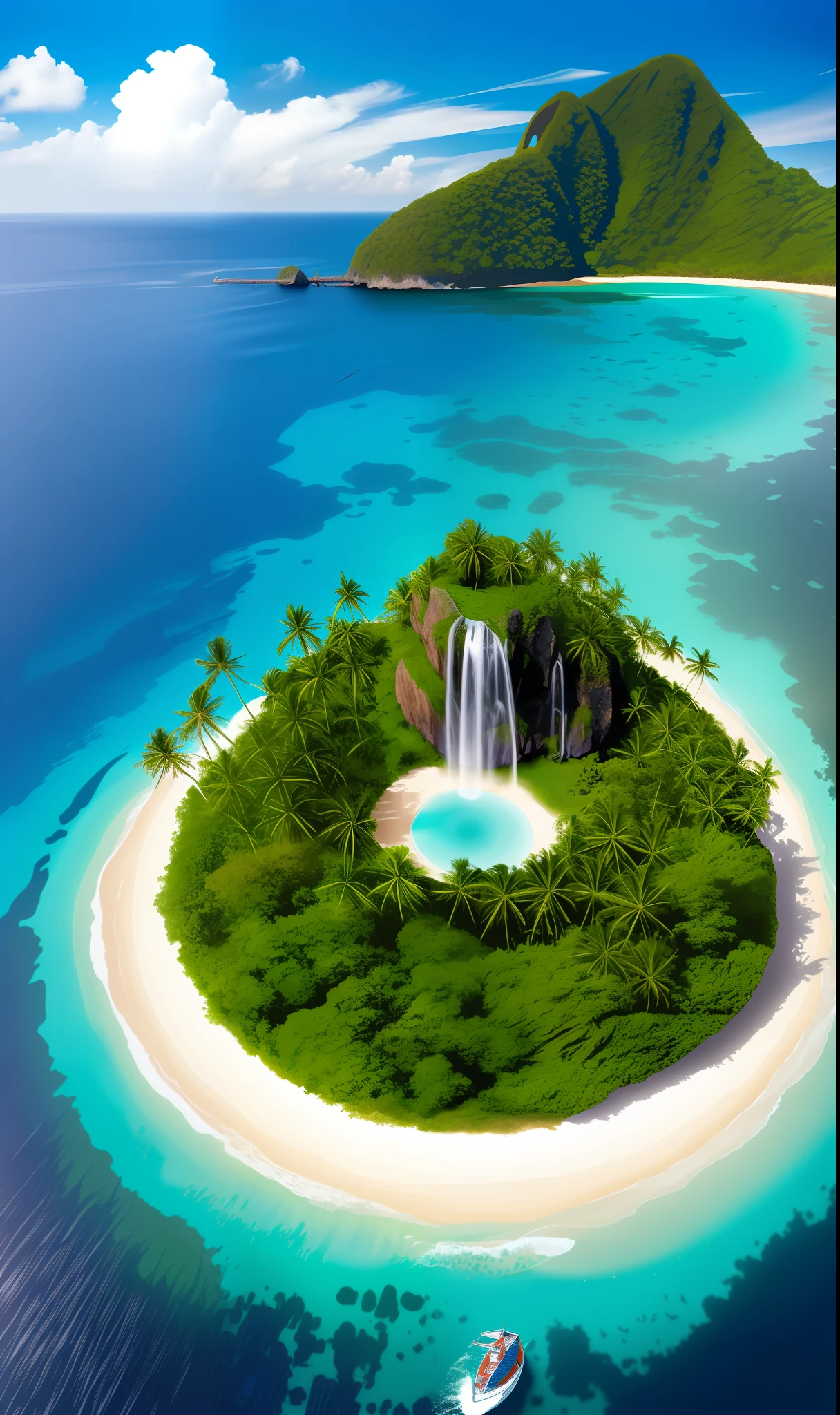 Create image based on the book The Lost Island