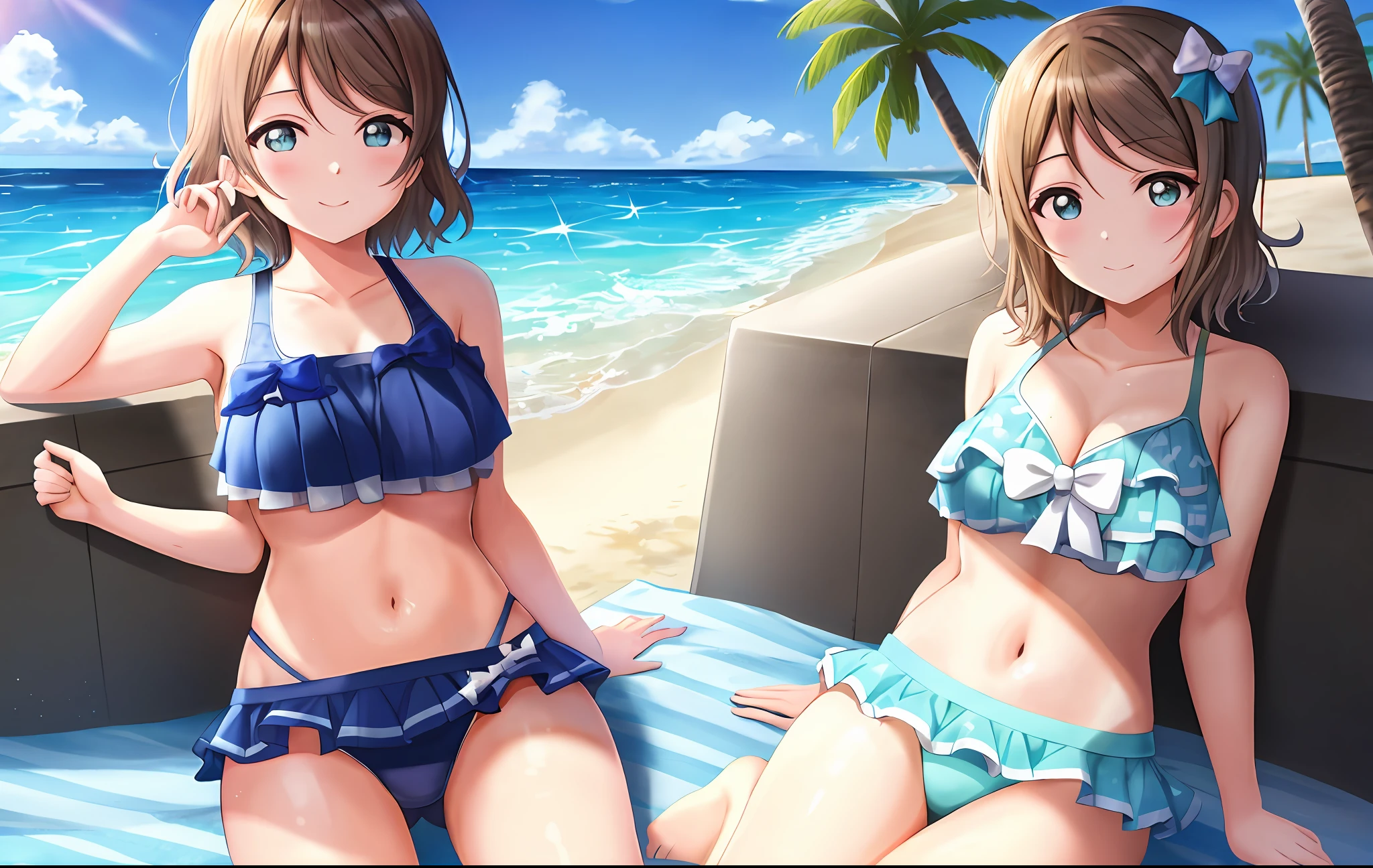 Love live Watanabe You swimsuit lying