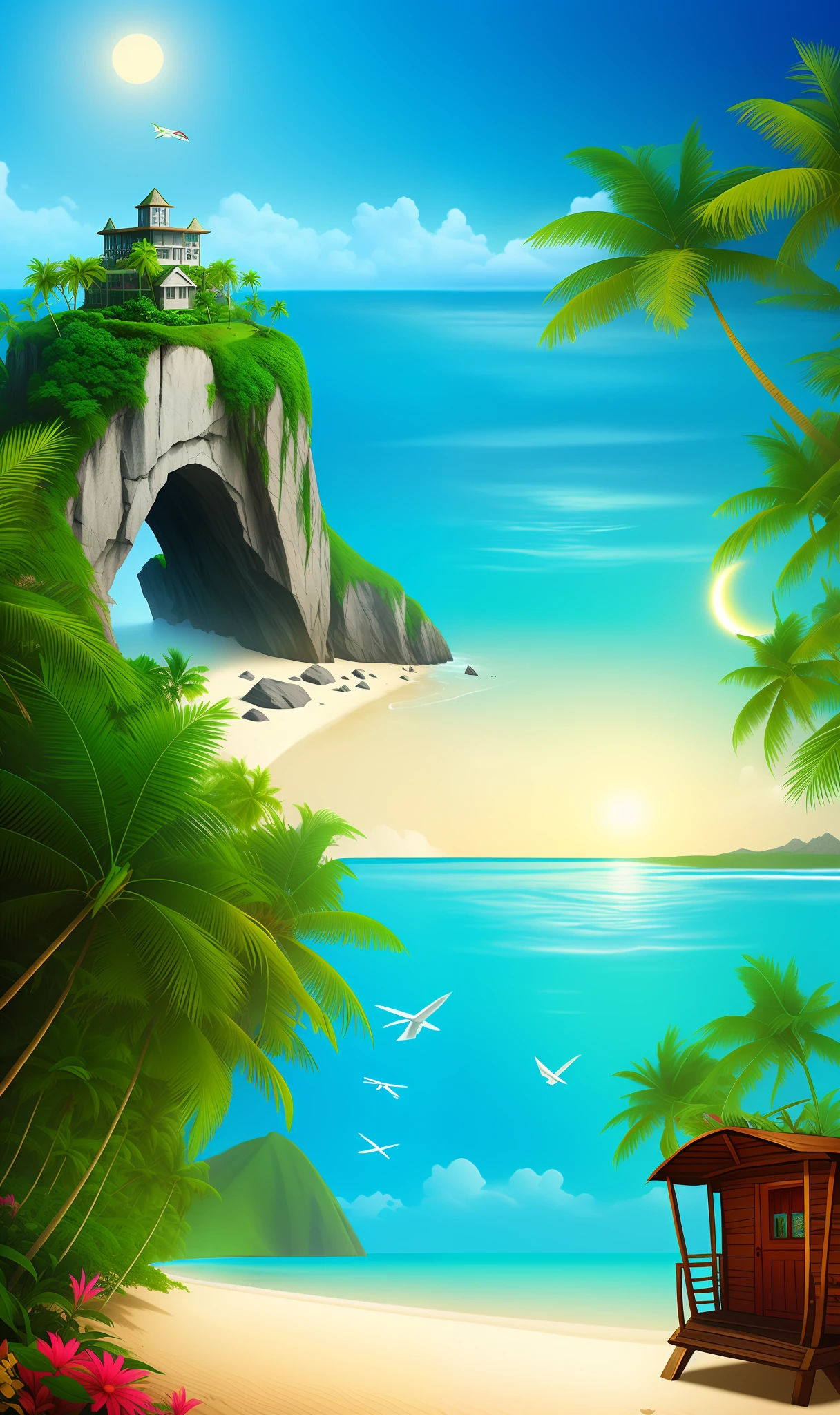 Create images based on the story of the book The Lost Island