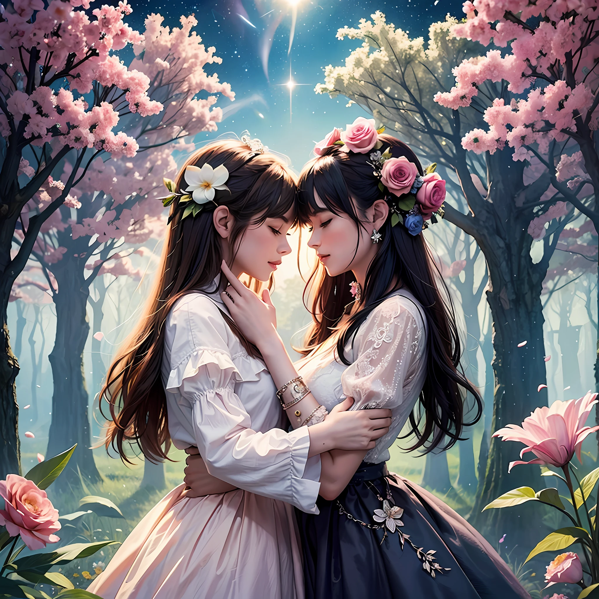 Couple,Magic, flowers,universe
