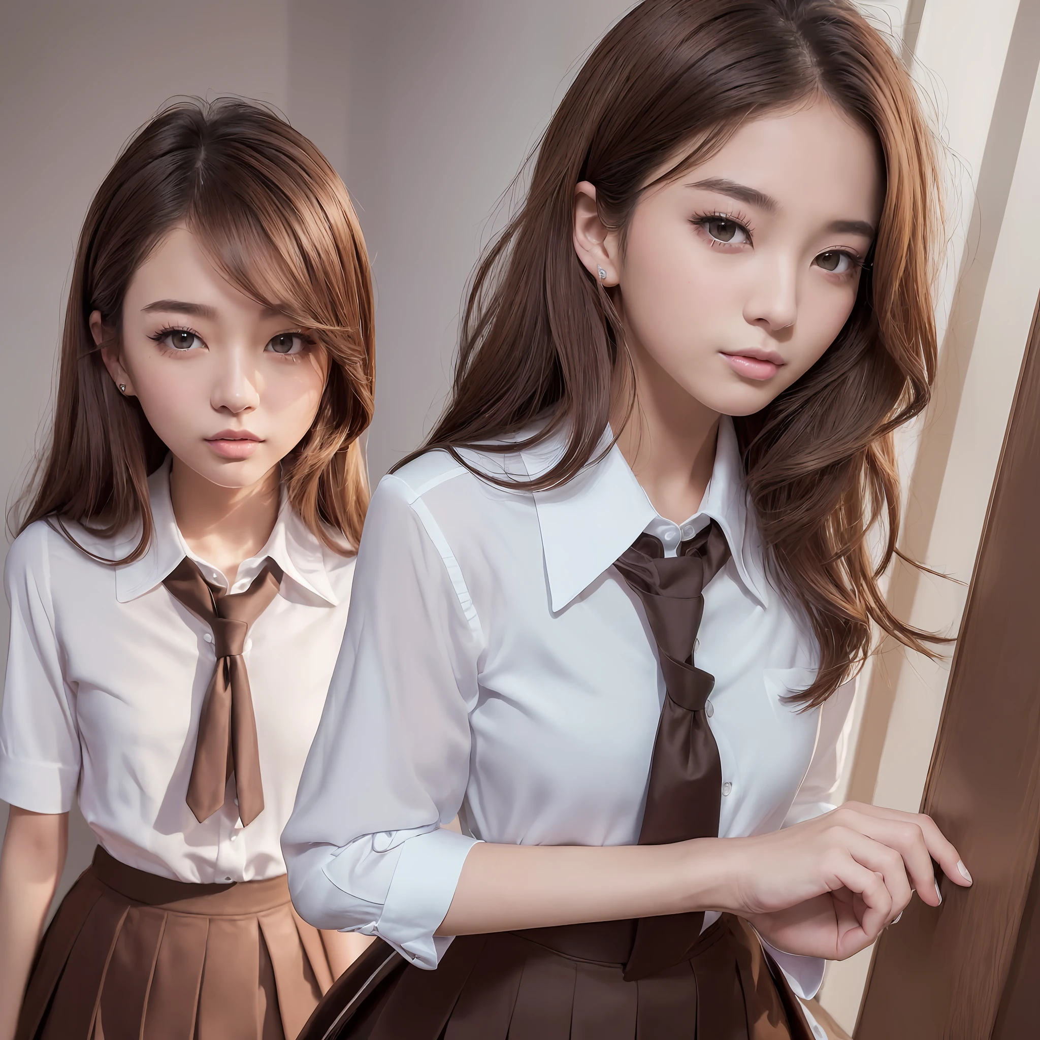 ((Top Quality, 16k, Masterpiece: 1.3)), Beautiful Woman with Perfect Figure: 1.4, Slender: 10, (((Brown Hair)), (Gal)), ((Small: 1.0)), ((JPOP Idol: 1.3)), ((JK Uniform 1.5)), (School)), (Pose))), ((Seductive)) --auto --s2