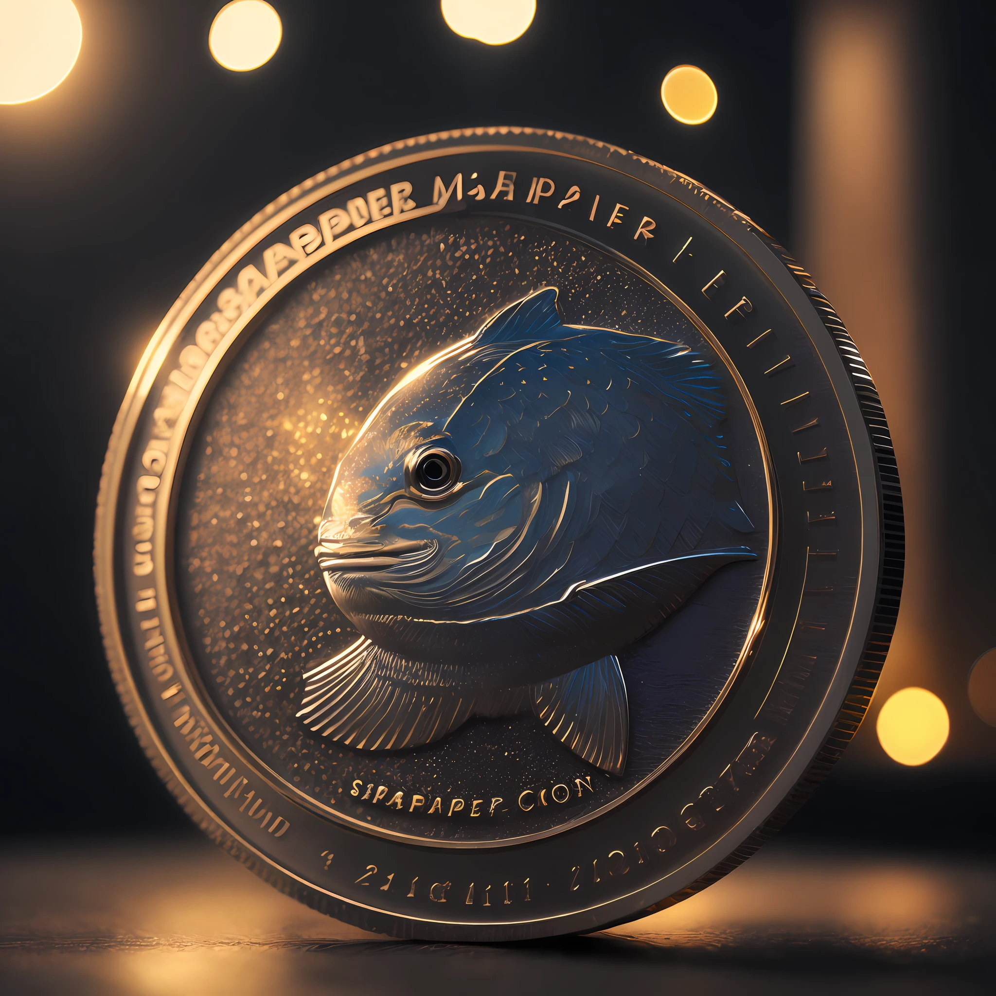 Snapper Coin Product Photos, Spectacular Rendering, Octane, Atmosphere, Grain, Soft Volumetric Light, (Backlit: 1.3), (Cinematic: 1.3), Intricate Detail, (ArtStation: 1.3)