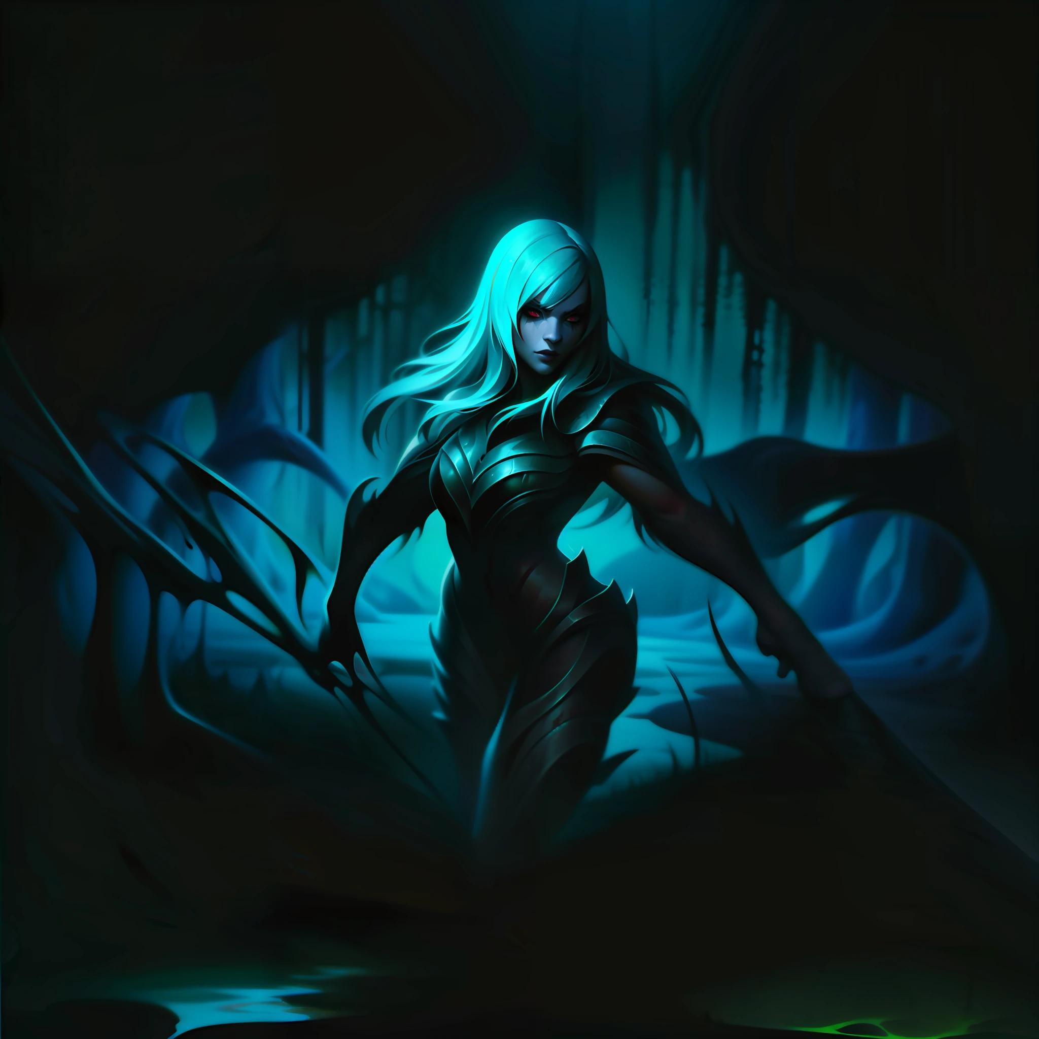 woman + swamp + blood + ink + badass splashart, splashart, league of legends splashart, art, brush stroke, masterpiece, 8k, ultra detailed, HD