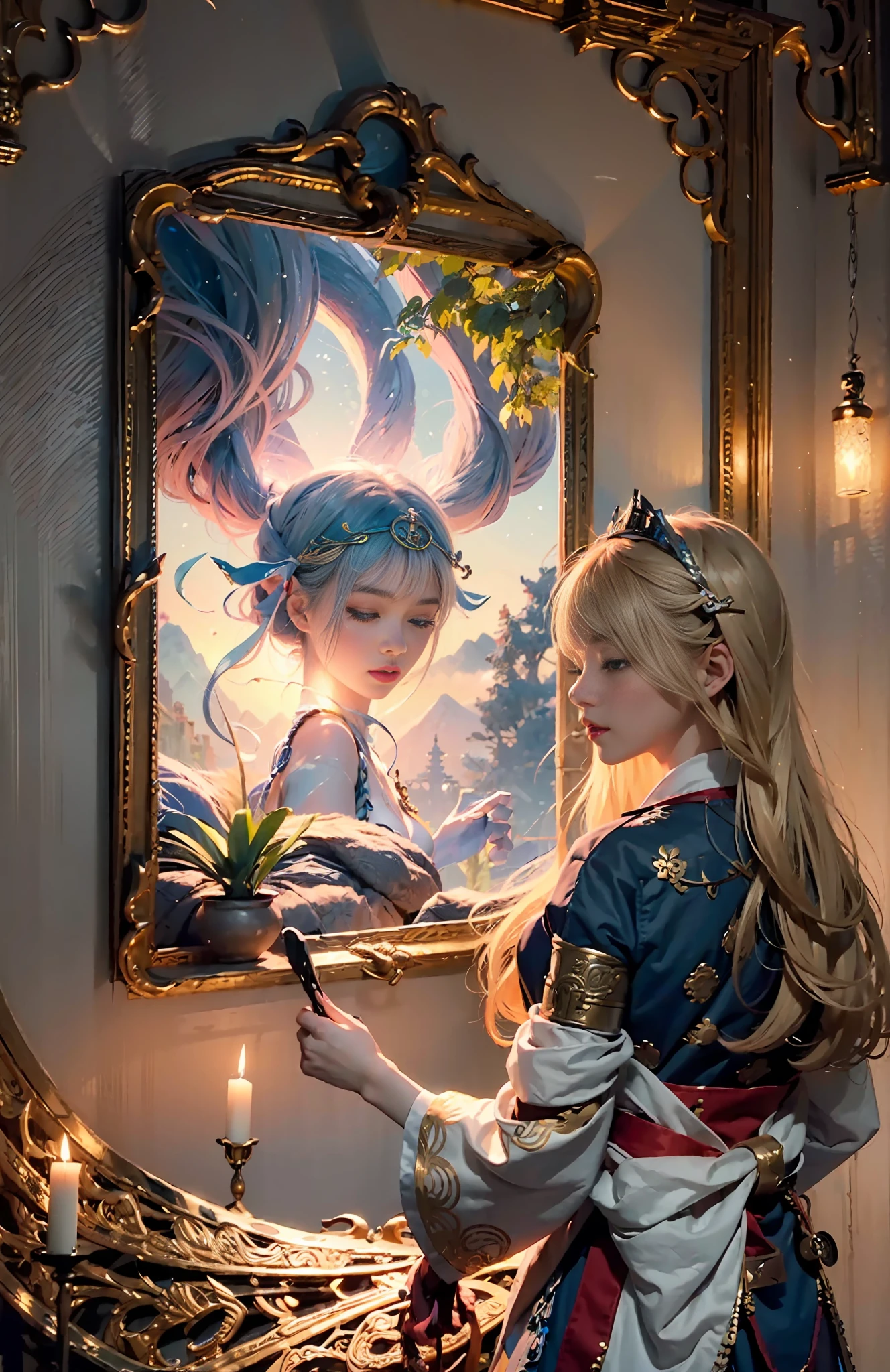 (1girl:1.3),solo,__body-parts__,
official art, unity 8k wallpaper, ultra detailed, beautiful and aesthetic, beautiful, masterpiece, best quality,Fantastical Atmosphere, Calming Palette, Tranquil Mood, Soft Shading,
Miko priestess, charm spell, talisman familiar, shrine maiden duties,