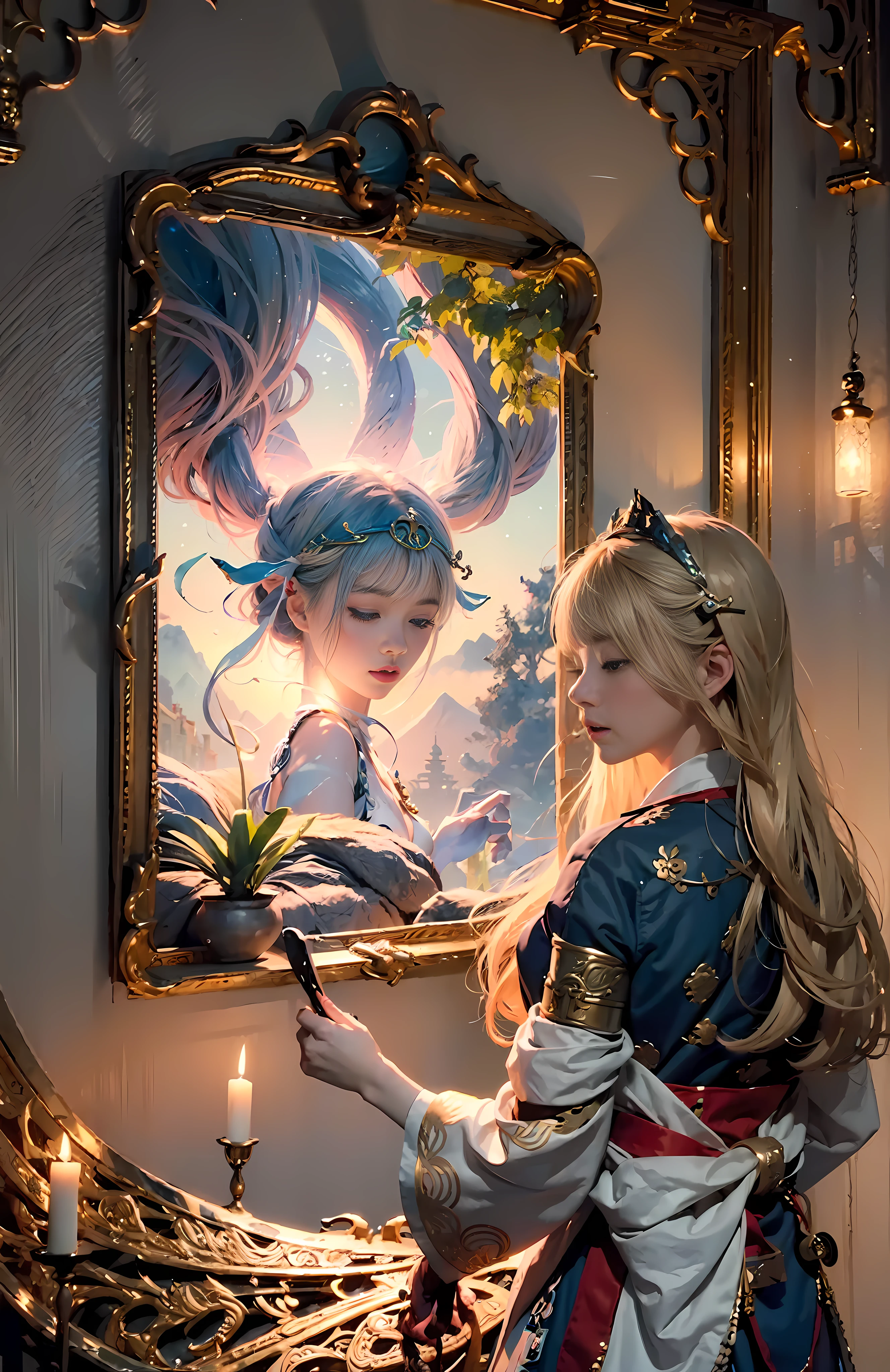(1girl:1.3),solo,__body-parts__,
official art, unity 8k wallpaper, ultra detailed, beautiful and aesthetic, beautiful, masterpiece, best quality,Fantastical Atmosphere, Calming Palette, Tranquil Mood, Soft Shading,
Miko priestess, charm spell, talisman familiar, shrine maiden duties,