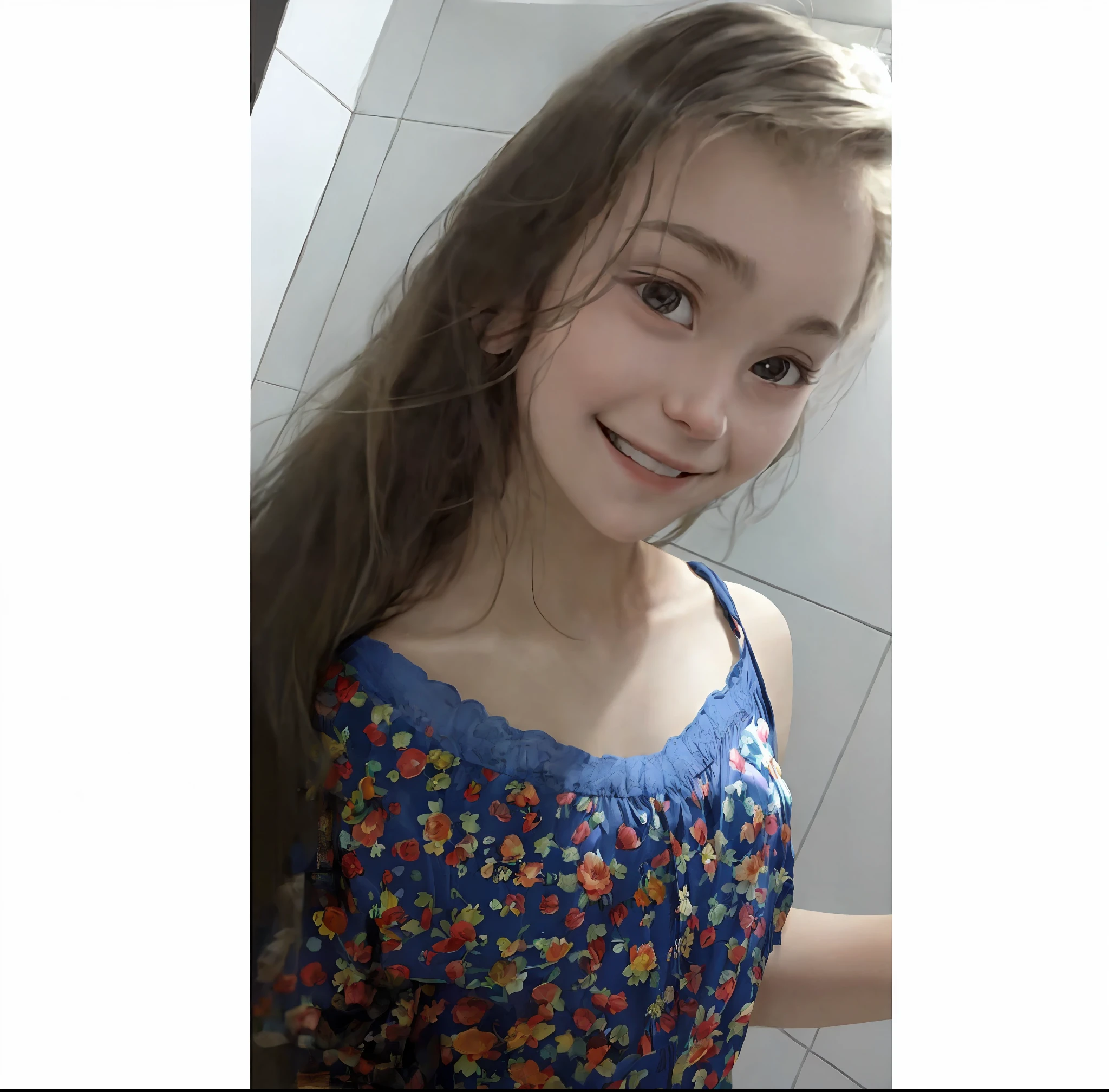 there is a young girl that is smiling in the bathroom, 18 years old, 1 6 years old, 1 8 yo, she is about 1 6 years old, 19-year-old girl, young teen, around 20 yo, ekaterina, 21 years old, 2 2 years old, 1 9 year old, foto realista