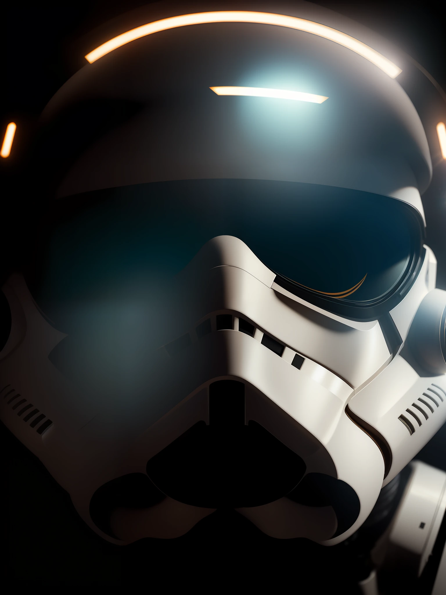 Movie scene, stormtrooper from Star Wars close-up shot, distorted space, distorted undead in the background, lens flares, light shafts, intricate details, highly detailed, volumetric lighting, 4k rendering, stock photo, hyperrealistic, realistic textures, dramatic lighting, Unreal Engine