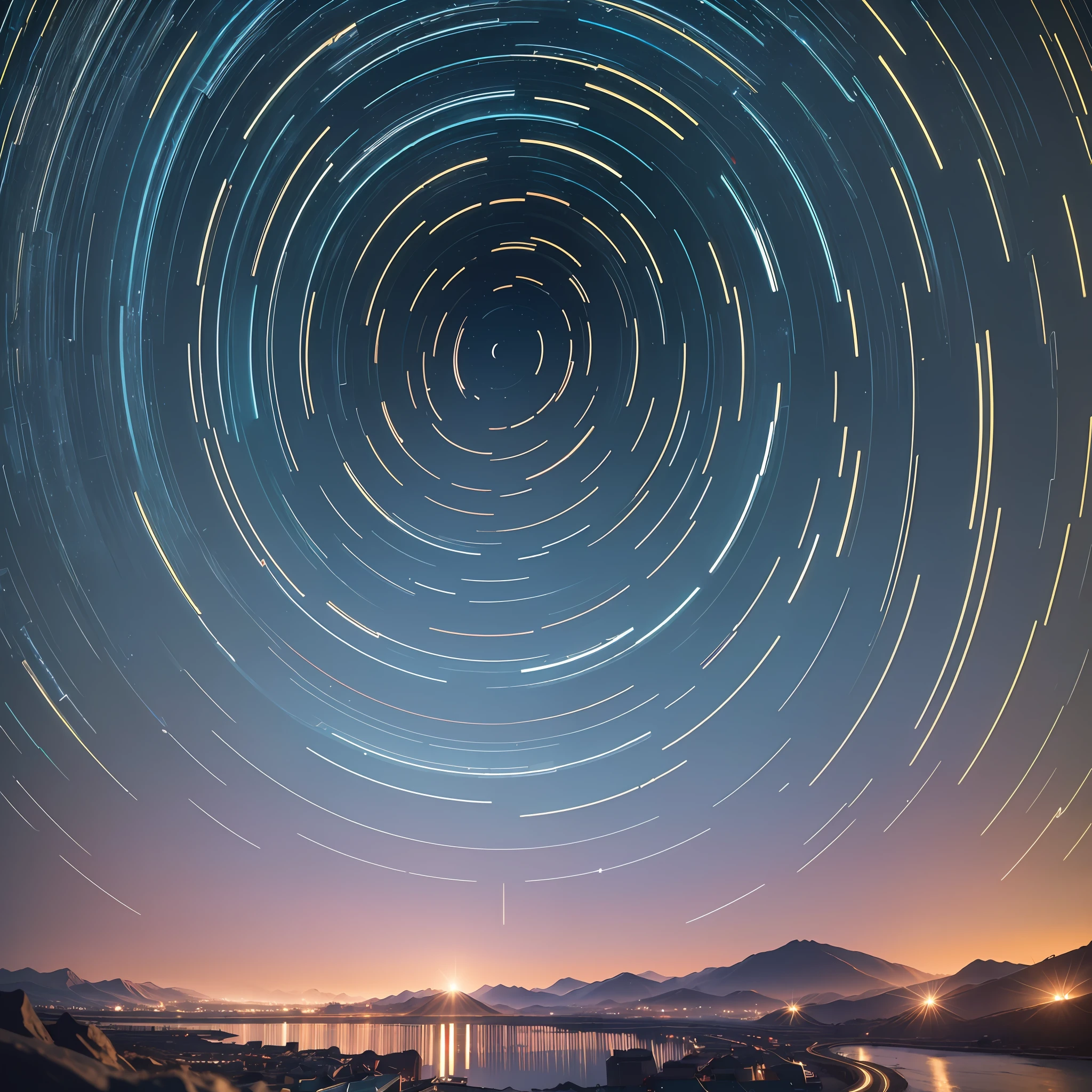 ((Best Quality, 8K, Masterpiece: 1.3)), landscape, nightshoot, star trail, slow speed --auto --s2