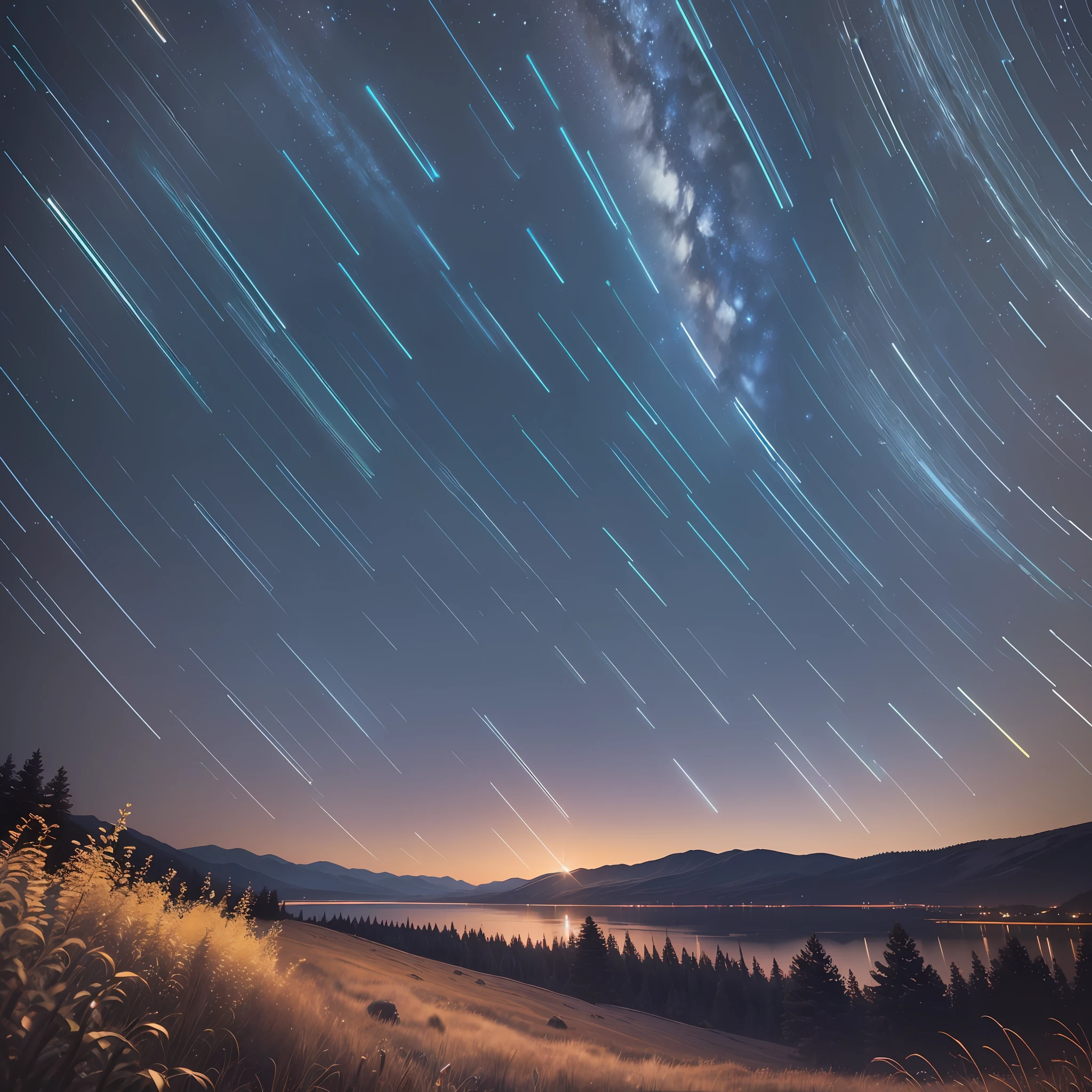 ((Best Quality, 8K, Masterpiece: 1.3)), landscape, nightshoot, star trail, slow speed --auto --s2