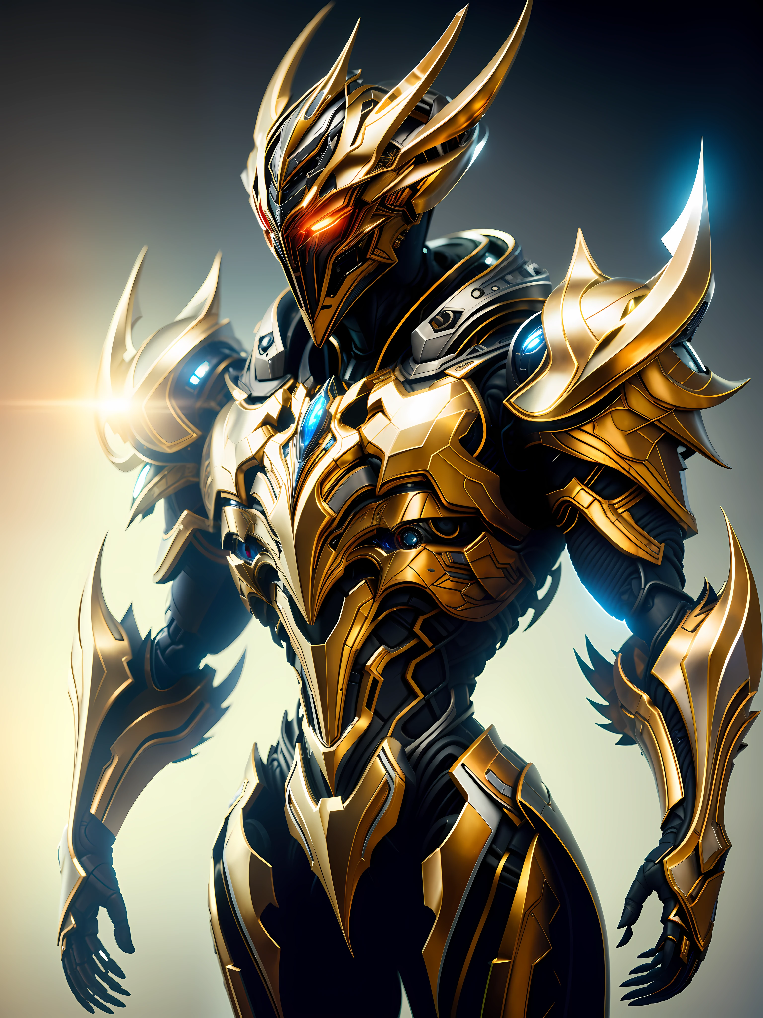 (masterpiece: 1.2), best quality, high resolution, unity 8k wallpaper, (illustration: 1.0), gorgeous detailed, extremely detailed, perfect lighting, extremely detailed CG, bright eyes, backlighting, 
 armor, fake_horns, shiny, full_armor, warframe, humanoid_robot, horns, helmet, mask, sample_background,
looking at the viewer, solo, perspective, red red armor with black details