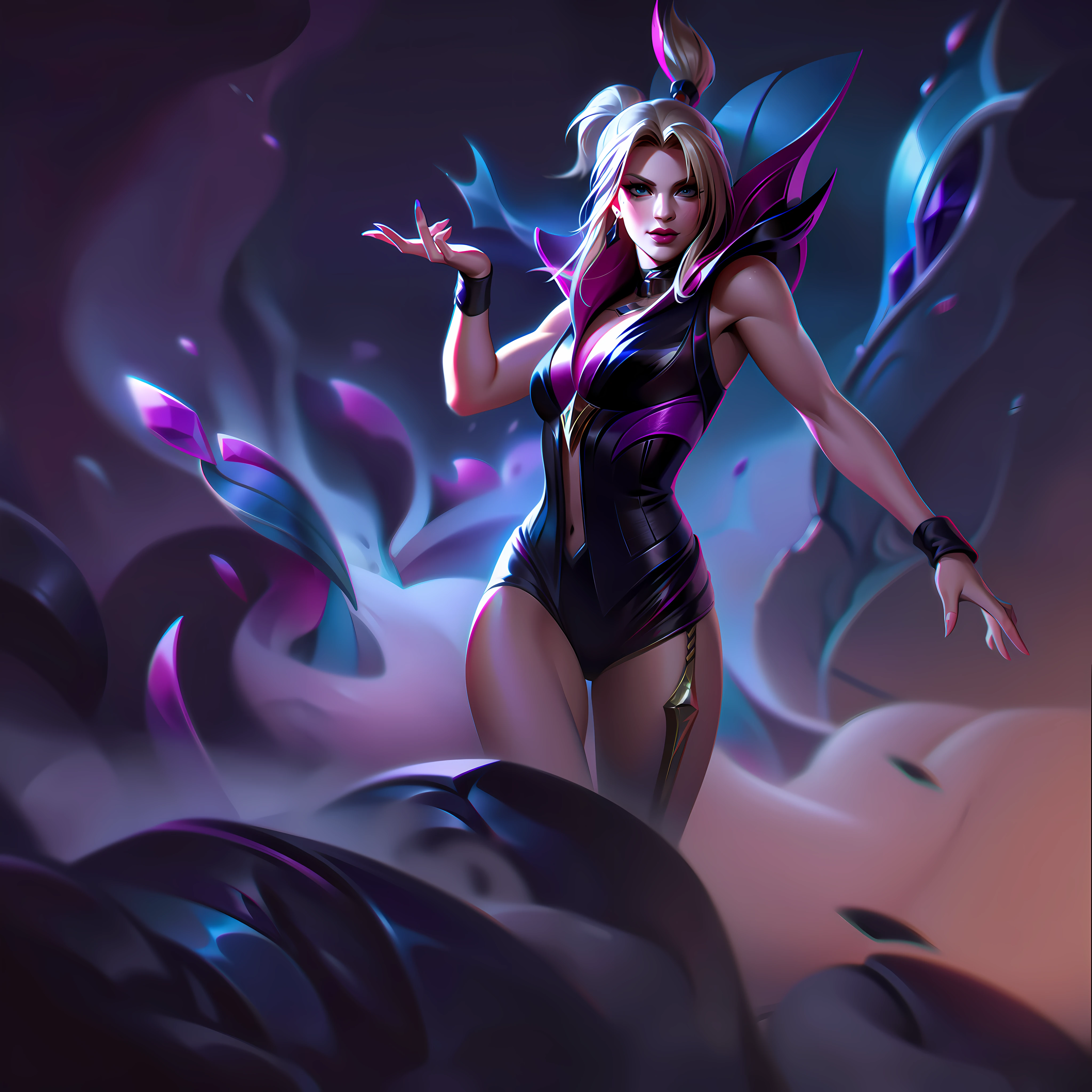 britney spears + femme fatale splashart, splashart, splashart de League of Legends, arte, pincelada, obra-prima, 8k, ultra detalhado, HD