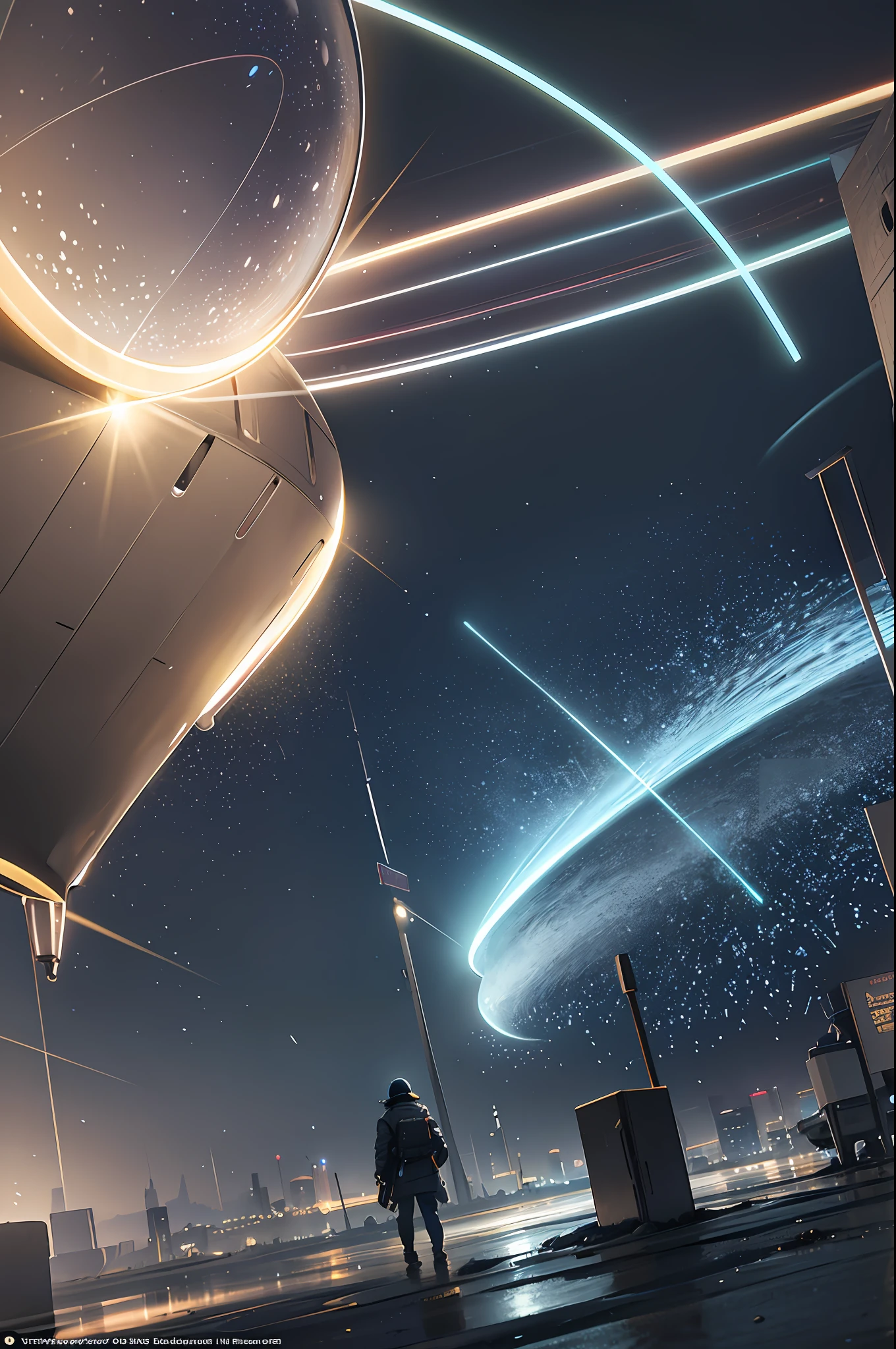(Masterpiece, Top Quality, Best Quality, Official Art, Beautiful and Aesthetic: 1.2), Neon Lighting, (Brilliant Shine: 1.2), Dynamic Color, Impressive Contrast, Futuristic Atmosphere, Electrical Energy, Reflective Surface, Shopping Street, Firefly Light, Police Car, Possession of Handguns, Wearing a Trench Coat, Adidas Hat, Perspective, Composition, Shooting from Above Angle, Lens Flare, Fog, Fog, Fog, Rain, (Best Quality) ), (Masterpiece)), (High Resolution:1.3), 3D, Beautiful , HDR (High Dynamic Range), Ray Tracing, NVIDIA RTX, Super Resolution, Unreal 5, Subsurface Scattering, PBR Texturing, Post-Processing, Anisotropic Filtering, Depth of Field, Maximum Clarity and Sharpness, Multi-Layer Textures, Albedo and specular maps, Surface shading, Accurate simulation of light material interactions,, Octane rendering, Two-tone lighting, Low ISO, White balance, Rule of thirds, Large aperture, 8K RAW, efficient subpixel, subpixel convolution, luminous particles, smile,