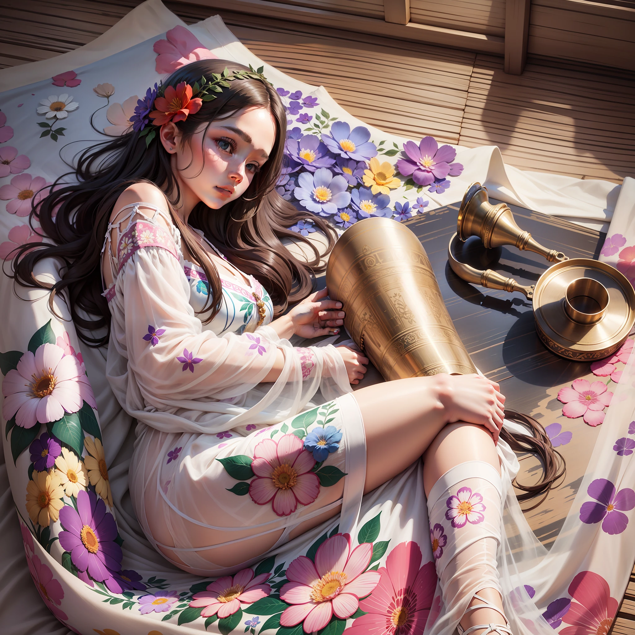 [Flower Cloth] + [Color Print, Floral Pattern] + [Subtle Details, Smooth Texture] + [Graphics Engine Leonardo Diffusion, Rendering Engine Leonardo style,  Prompt Magic v2, 2024x2024 Px, Guidance Scale 7 ,  Strength 999.0 --auto --s2