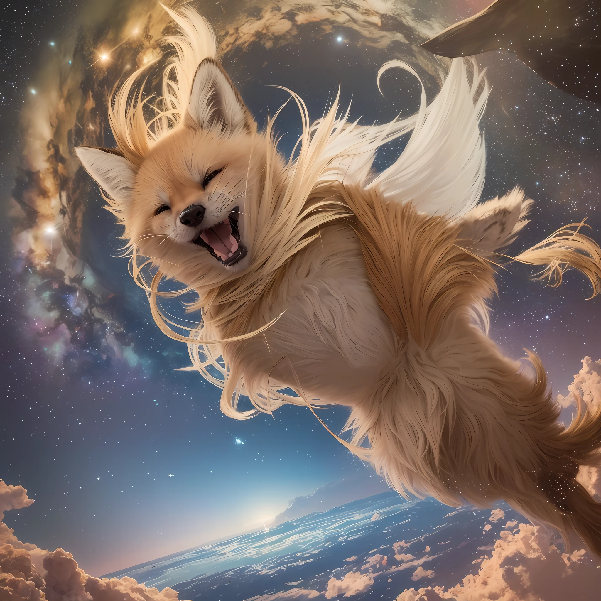Dear AI Image Creation Team, I would like to request a prompt-based image creation inspired by the beloved children's story, "The Little Prince." I envision a scene featuring the Little Prince himself, seated on a flying carpet alongside the Fox, while holding his cherished rose inside a glass dome, as depicted in the storybook. It is essential to capture the essence of joy and happiness on the Little Prince's face as they soar through the air. As for the background setting, I would love to see either a depiction of the desert, reflecting the vastness and solitude portrayed in the story, or a celestial scene showcasing the universe in all its splendor. To ensure the highest level of quality and realism, I kindly request the image to be created with the following specifications: 8K resolution, UHD (Ultra High Definition), utilizing severe low lighting for a dramatic effect. It is crucial to achieve exceptional image quality with a sharp focus and attention to detail. I would greatly appreciate if the image could be created using the Fujifilm XT3 camera, known for its exceptional image capturing capabilities. Thank you in advance for your exceptional artistic skills and attention to detail in bringing this beloved story to life. I eagerly await the final image, presented in the specified format and qualities. Note: The above text has been revised and translated into English to include the requested details --auto --s2