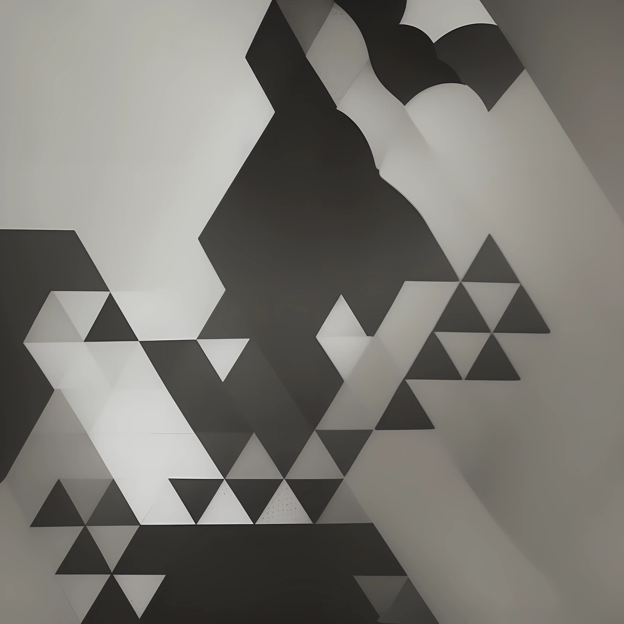 "Monotone geometric pattern" - Use the contrast between black and white to draw a modern and simple geometric pattern. Create a pattern that combines circles and triangles and arrange the plain space in a well-balanced manner. Since it is monotone, shape and placement are important. --auto --s2