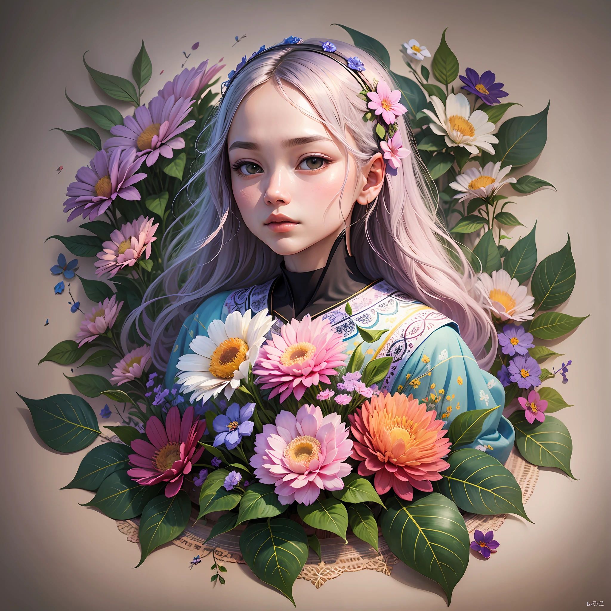 [Flower Cloth] + [Color Print, Floral Pattern] + [Subtle Details, Smooth Texture] + [Graphics Engine Leonardo Diffusion, Rendering Engine Leonardo style,  Prompt Magic v2, 2024x2024 Px, Guidance Scale 4 ,  Strength 999.0 --auto --s2