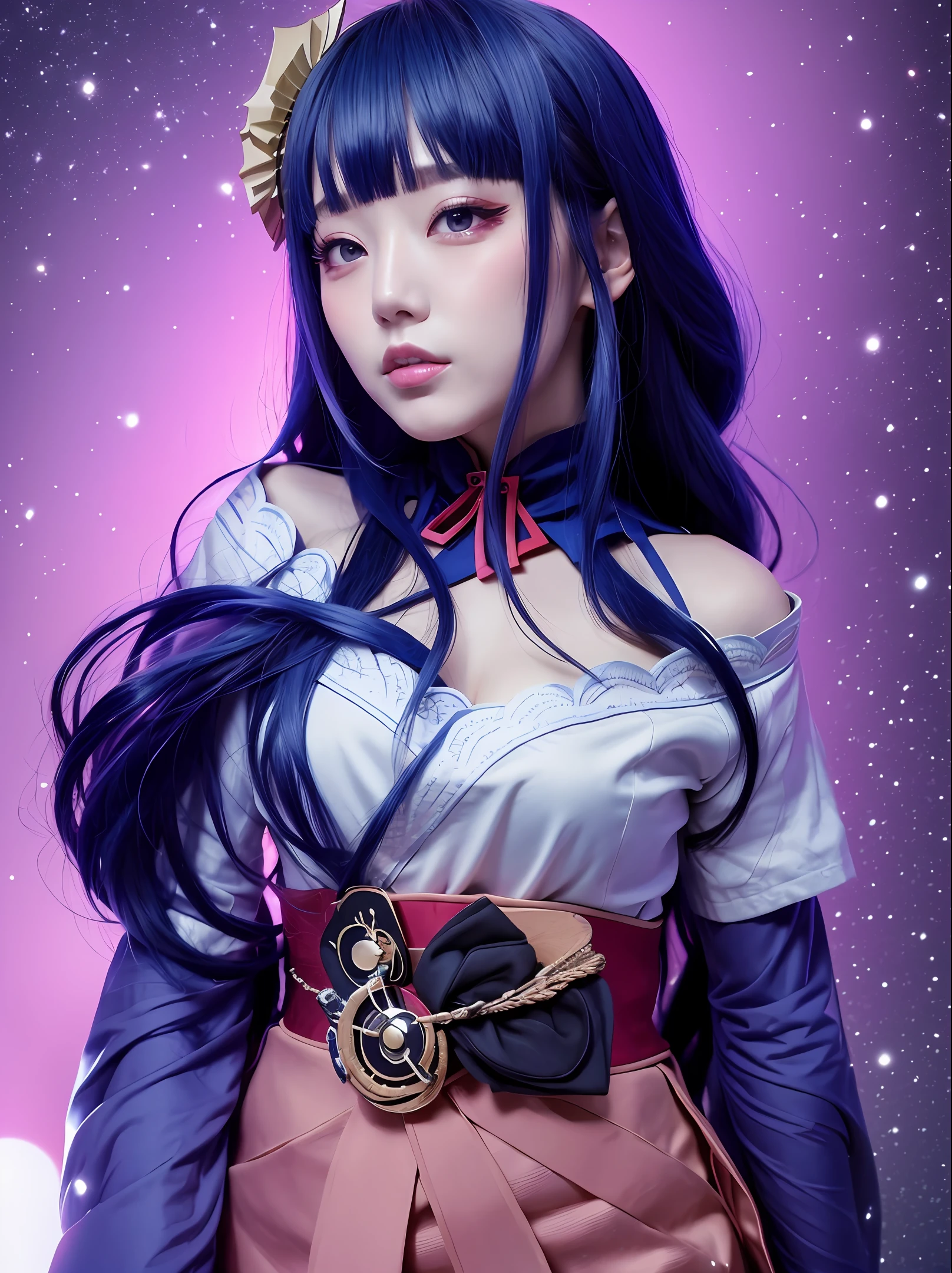 Space on the head Japan Beauty Live-action style Double eyelids Long hair Solo