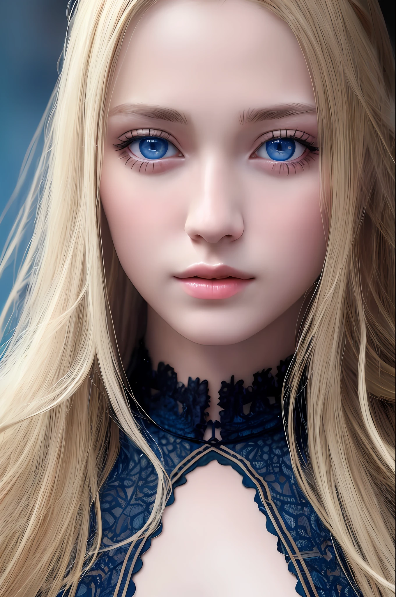high quality, best quality, photo-realistic, raw-photo, realistic, ultra realistic 8k cg, ultra-detailed, High definition, masterpiece, 1girl, long hair, blonde hair, blue eyes, detaile face and eyes, close-up, intricate details, detailed texture, finely detailed,