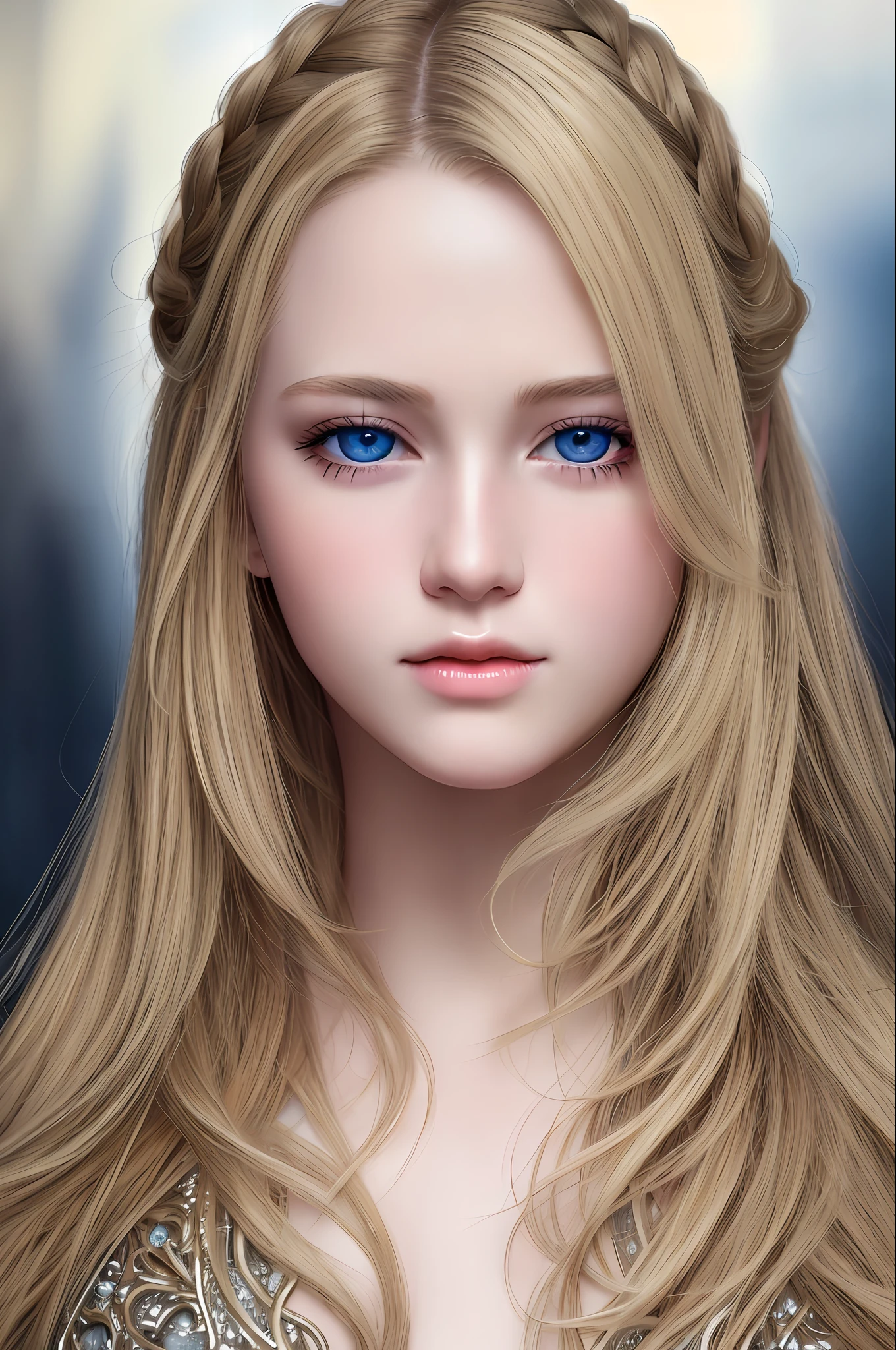 high quality, best quality, photo-realistic, raw-photo, realistic, ultra realistic 8k cg, ultra-detailed, High definition, masterpiece, 1girl, long hair, blonde hair, blue eyes, detaile face and eyes, close-up, intricate details, detailed texture, finely detailed,