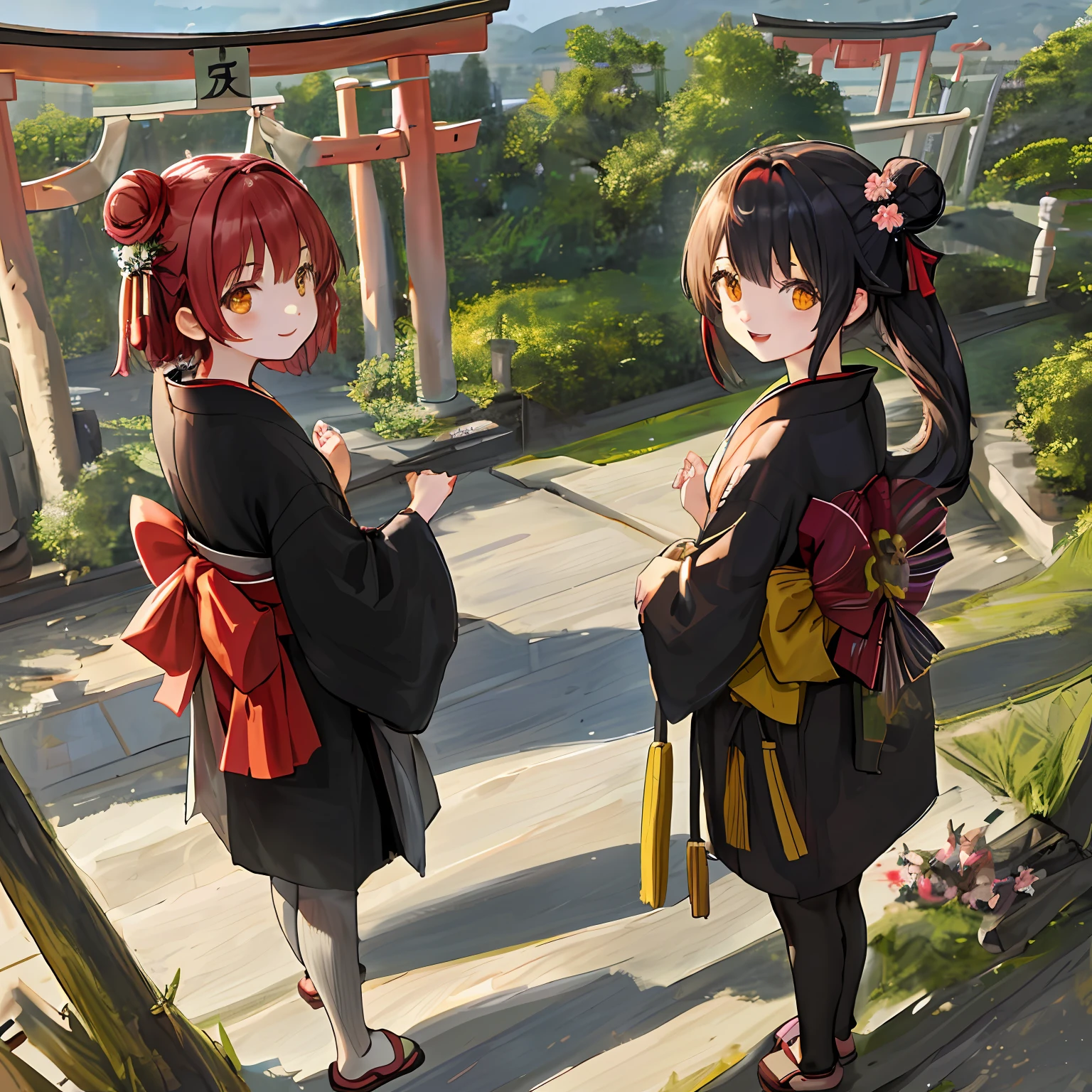 Two little kids, chat, smiley, classroom, talk, classroom