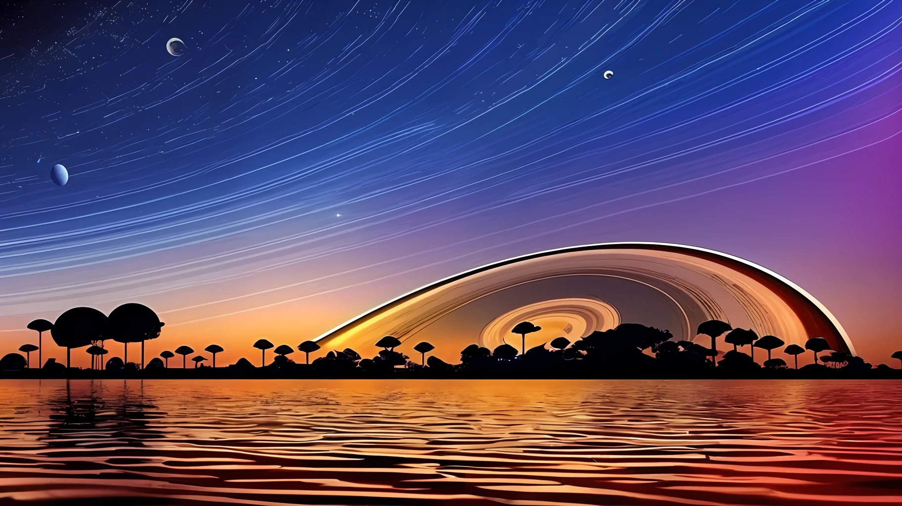 I want a sunny day and at the same time as the sun goes down I want to fill saturn and other stars as if they were close --auto --s2