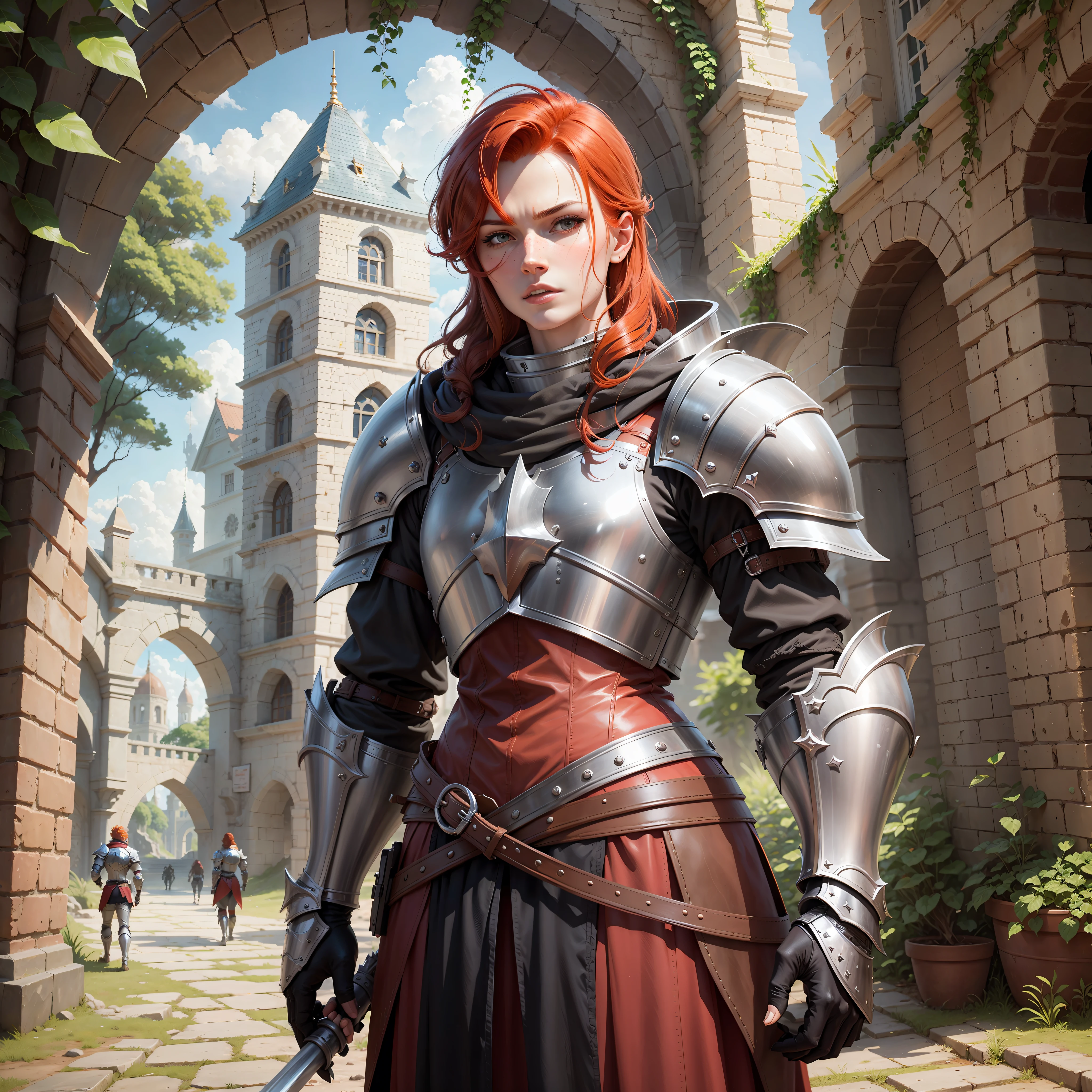 Character design, redhead, knight --auto --s2