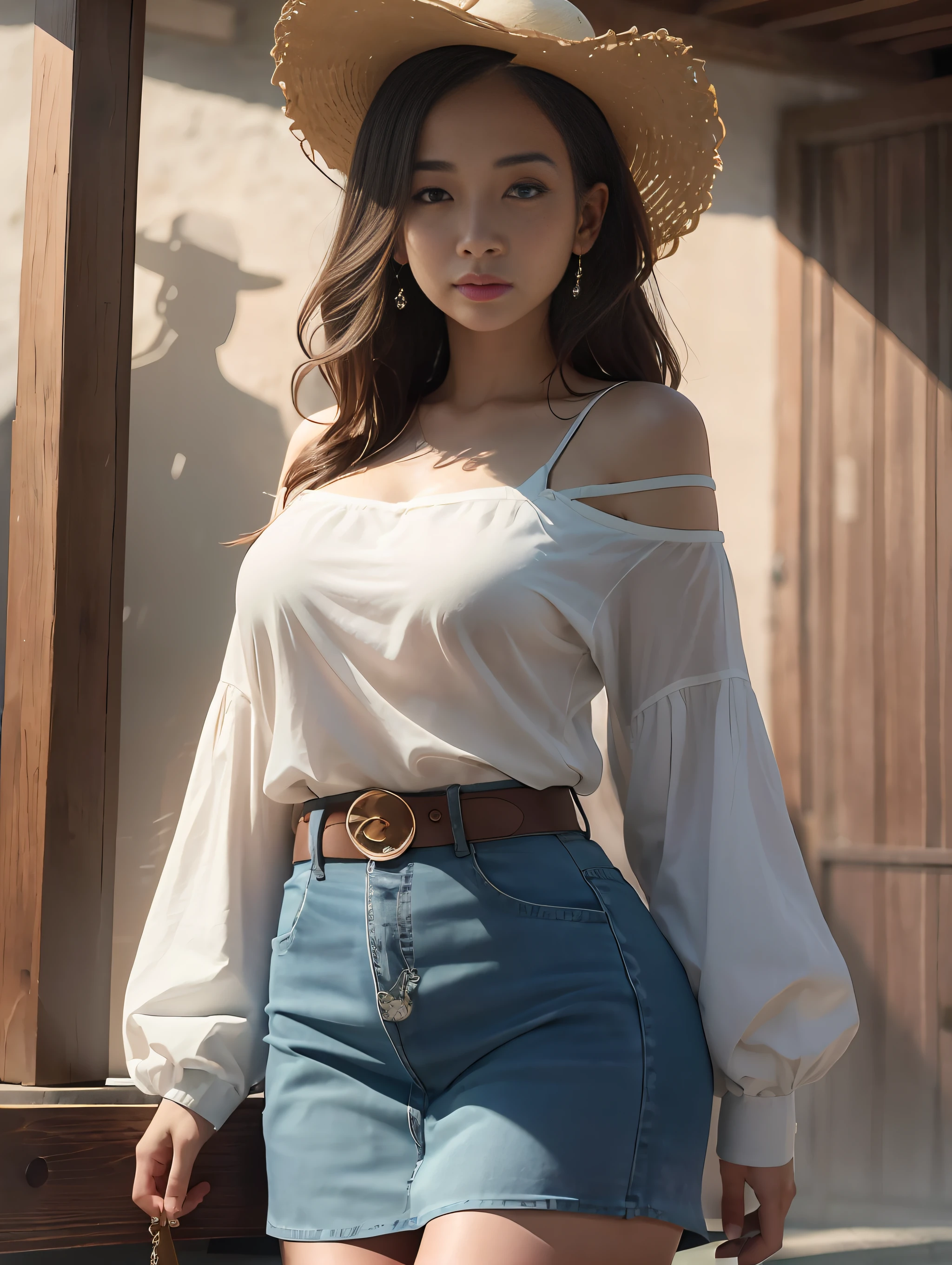 araffe woman in a straw hat and a white shirt posing for a picture, korean women's fashion model, gorgeous young korean woman, beautiful south korean woman, beautiful young korean woman, skinny waist and thick hips, korean girl, casual clothing style, trending on cgstation, korean woman, trending at cgstation, ig model | artgerm, style artgerm