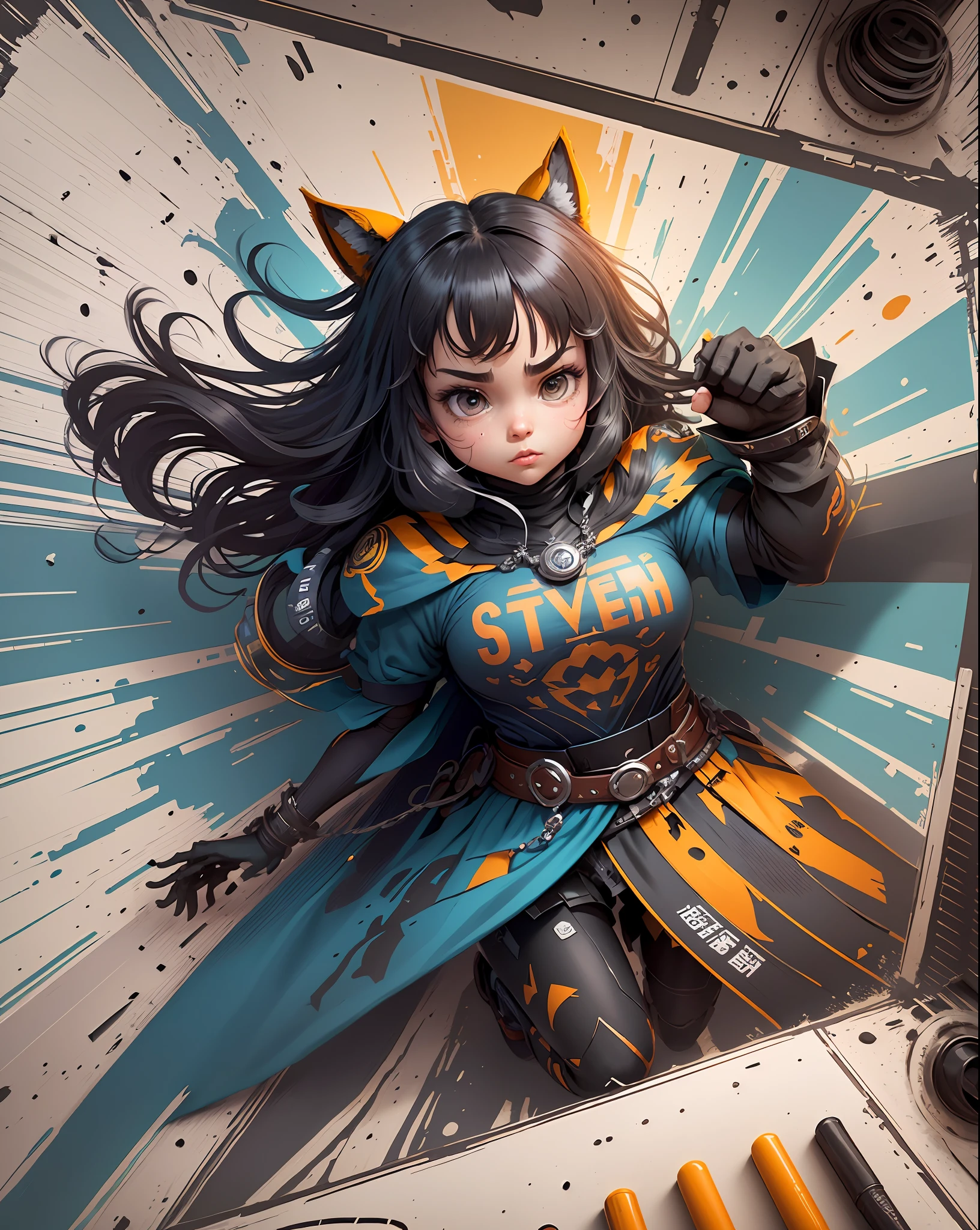 A versatile and vibrant graphic art design, ideal for stickers, t-shirts, posters and badges. The design is medieval, with bold colors, and features clean, smooth lines. Its perspective is flat, without distortions, and its vector rendering allows a high level of detail. In addition, the design is optimized for use in sublimation t-shirts and can be easily cut out from the background. The end result is an impactful design ready to be applied to different products. Sticker, t-shirt, poster, vector, graphic art, emblem. Details: colorful, vibrant. Art Style: Illustrative, with clean lines. Texture: Smooth, no visible textures. Perspective: Flat, without distortion. Rendering engine: Vector, with a high level of detail. Rendering: scale 0 speed 3 --auto --s2