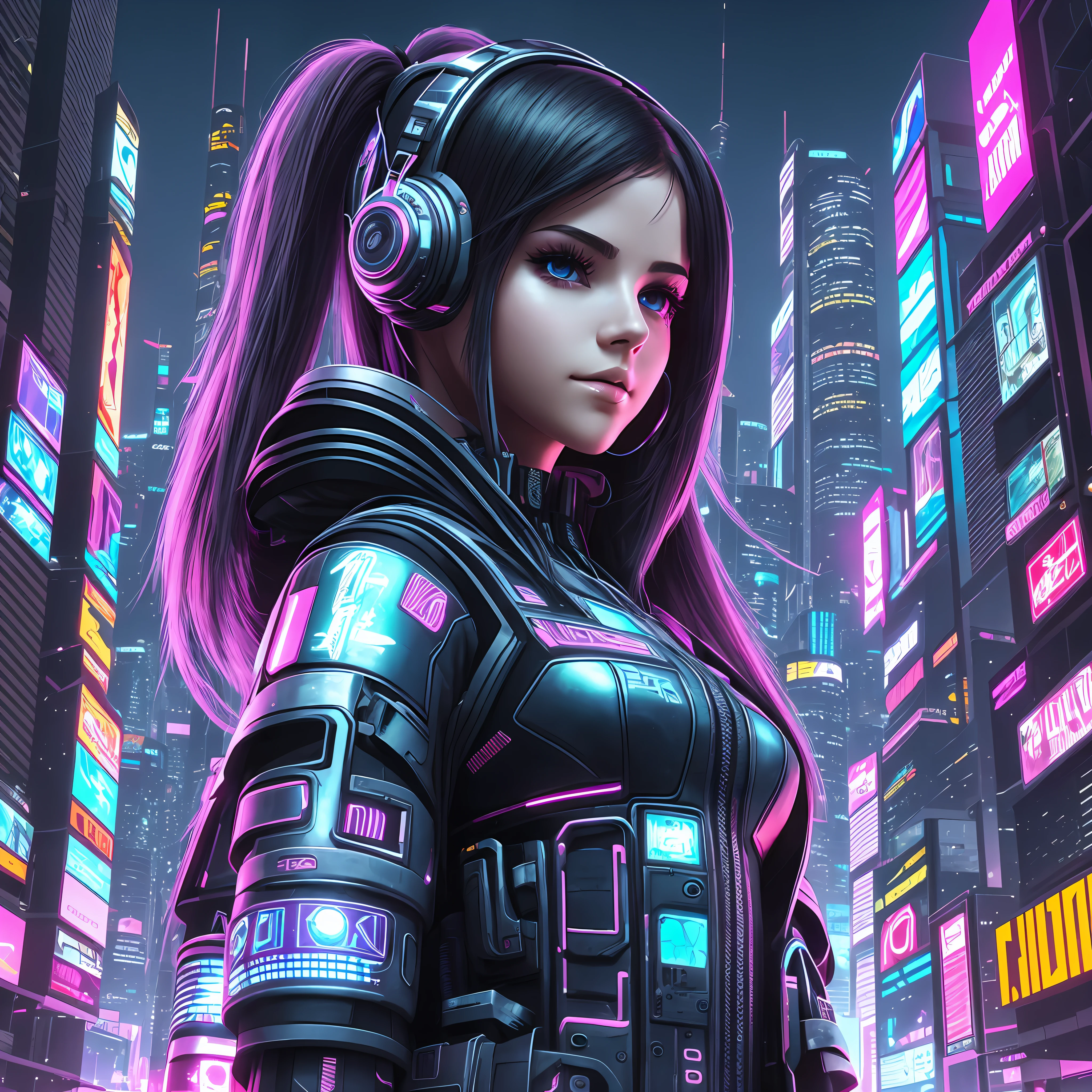 futuristic cyberpunk girl 4k --auto --s2