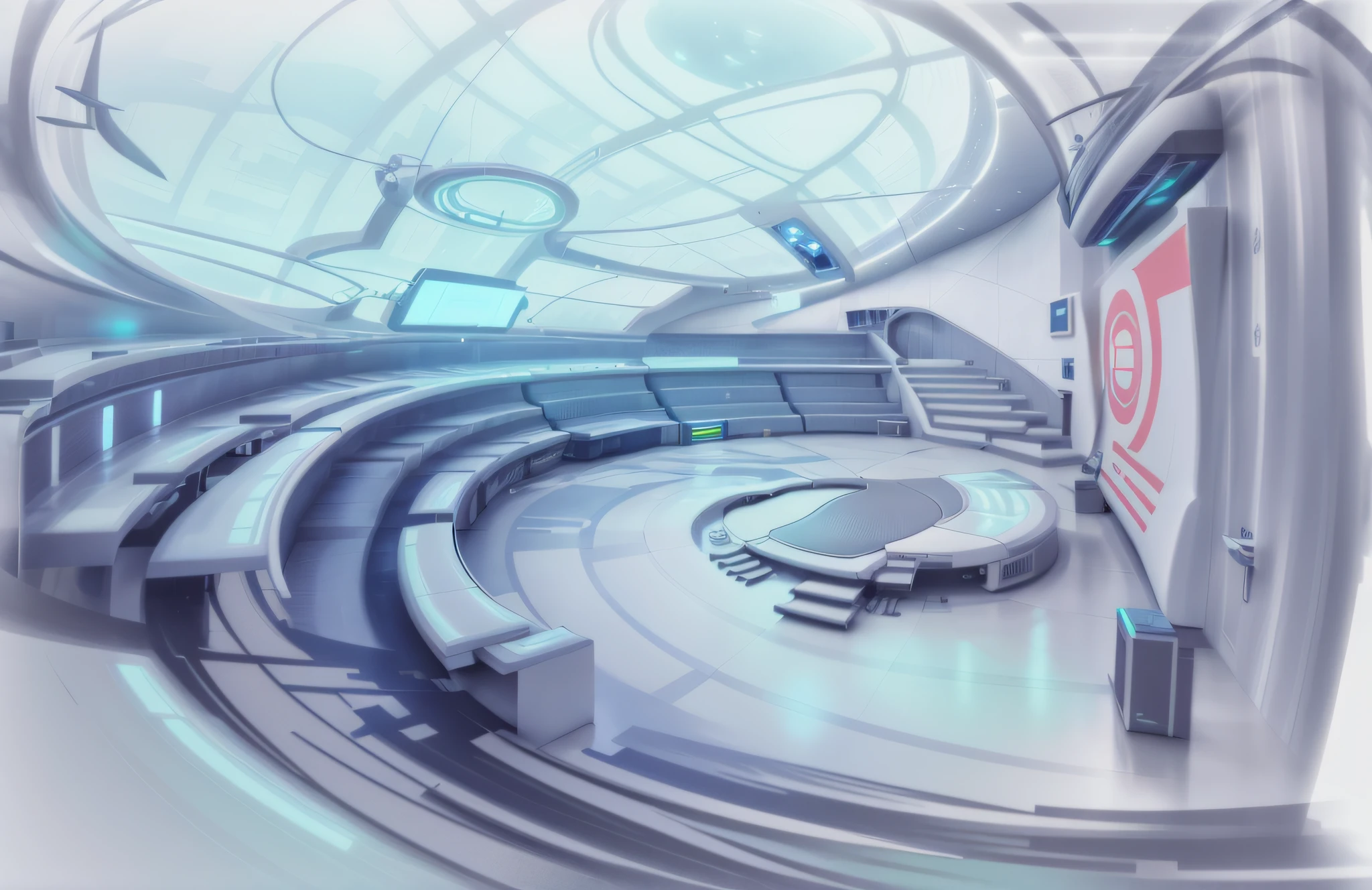 3D. Computer Painting, Conceptual Illustration, Speed Painting, Archillect Concept Art, Futuristic Environment, Futuristic Landscape, Futuristic Painting, Digital Sketch, Amphitheater Inside, Lecture Hall with Rounded Huge Window, Sex Paradise, Sofa and Stage in the Middle, Podium? gfhns rheujv