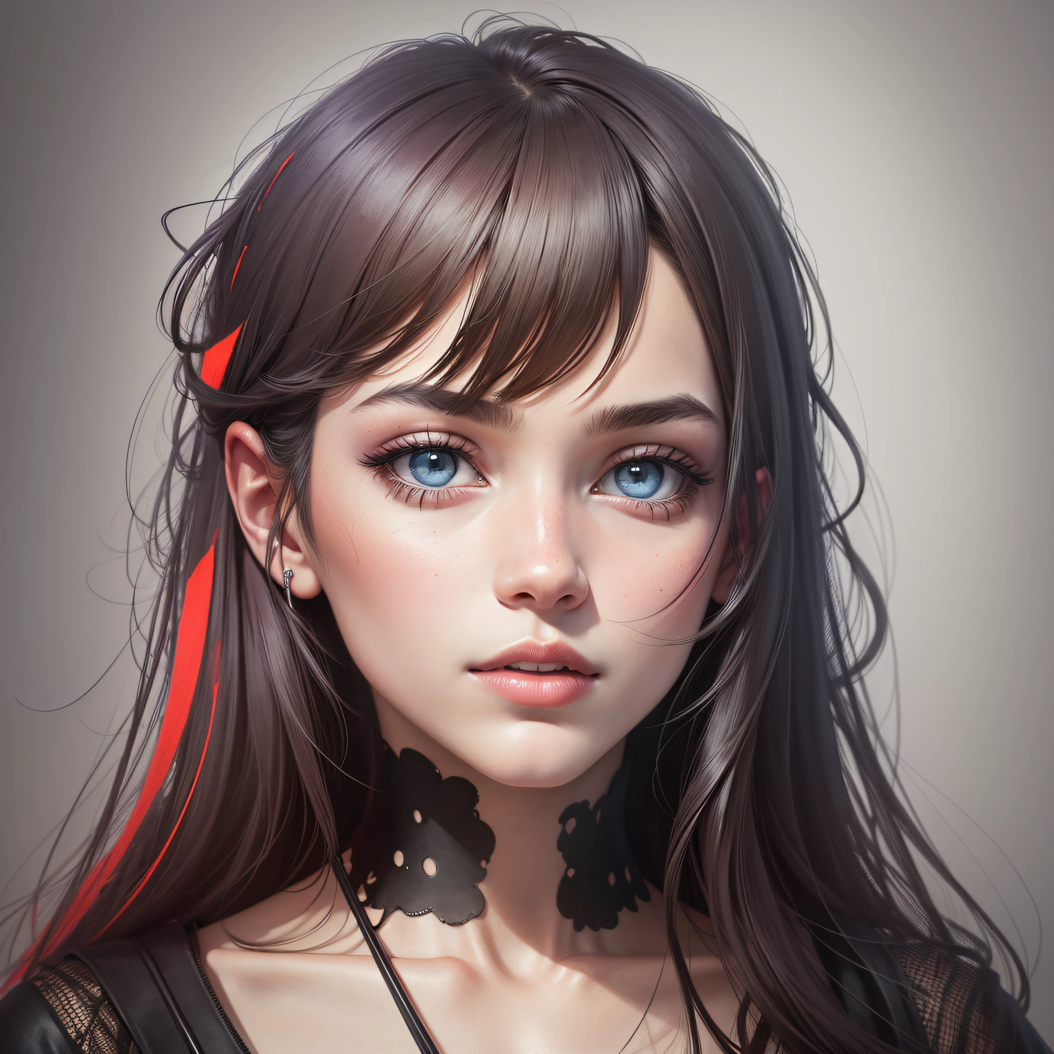 Create a portrait of a person using only one color and many textures. --auto --s2