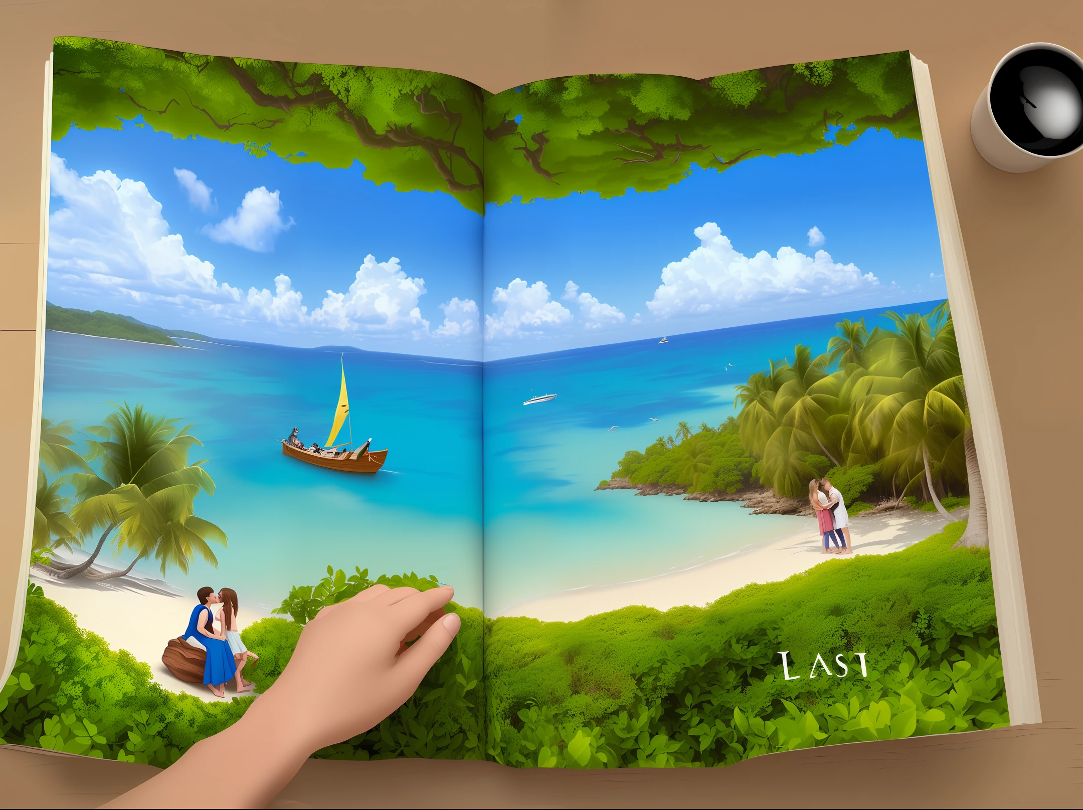 Create images of friendship based on the book The Lost Island