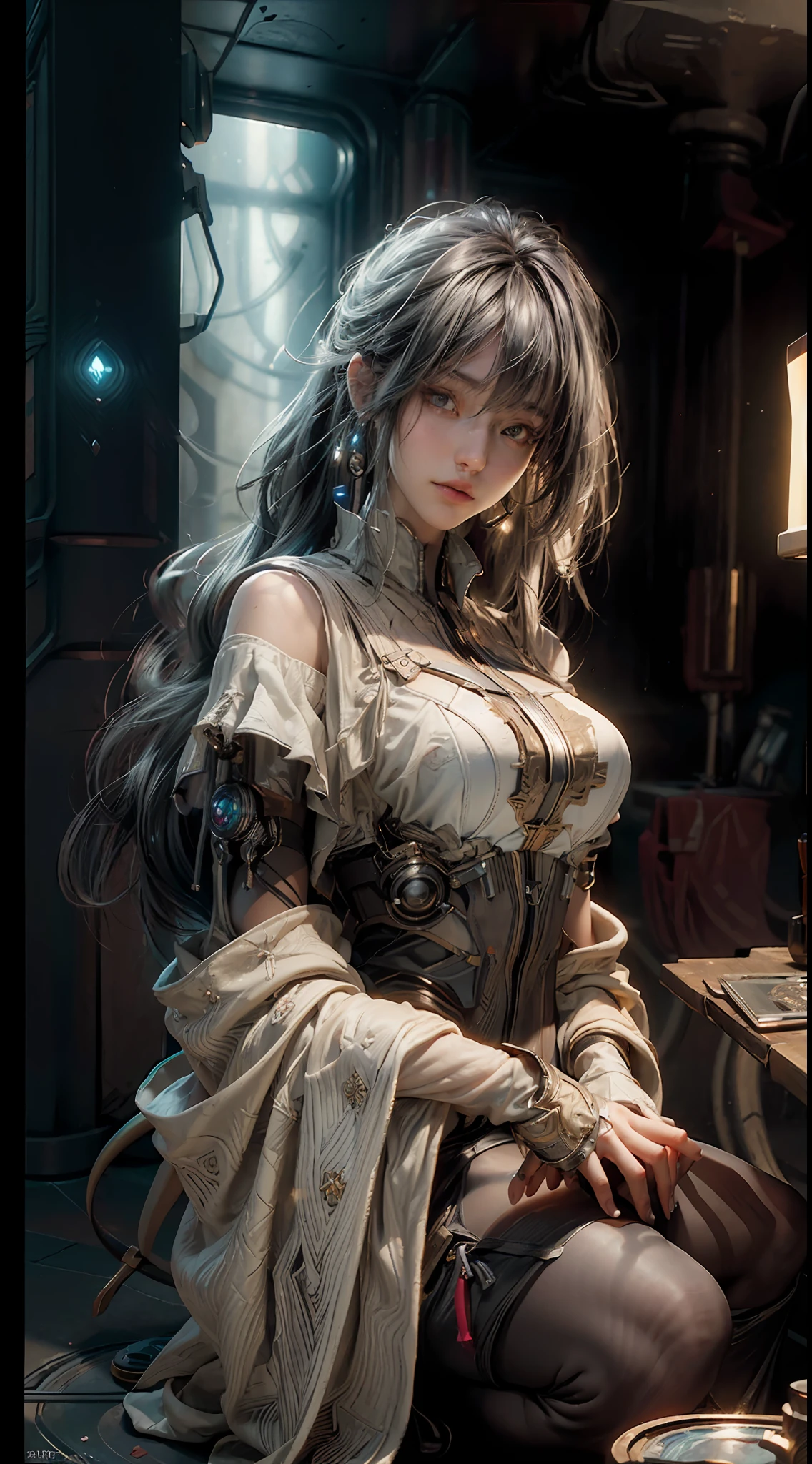 ((Best quality)), ((masterpiece)), (detailed:1.4), 3D, an image of a beautiful cyberpunk female,HDR (High Dynamic Range),Ray Tracing,NVIDIA RTX,Super-Resolution,Unreal 5,Subsurface scattering,PBR Texturing,Post-processing,Anisotropic Filtering,Depth-of-field,Maximum clarity and sharpness,Multi-layered textures,Albedo and Specular maps,Surface shading,Accurate simulation of light-material interaction,Perfect proportions,Octane Render,Two-tone lighting,Wide aperture,Low ISO,White balance,Rule of thirds,8K RAW,