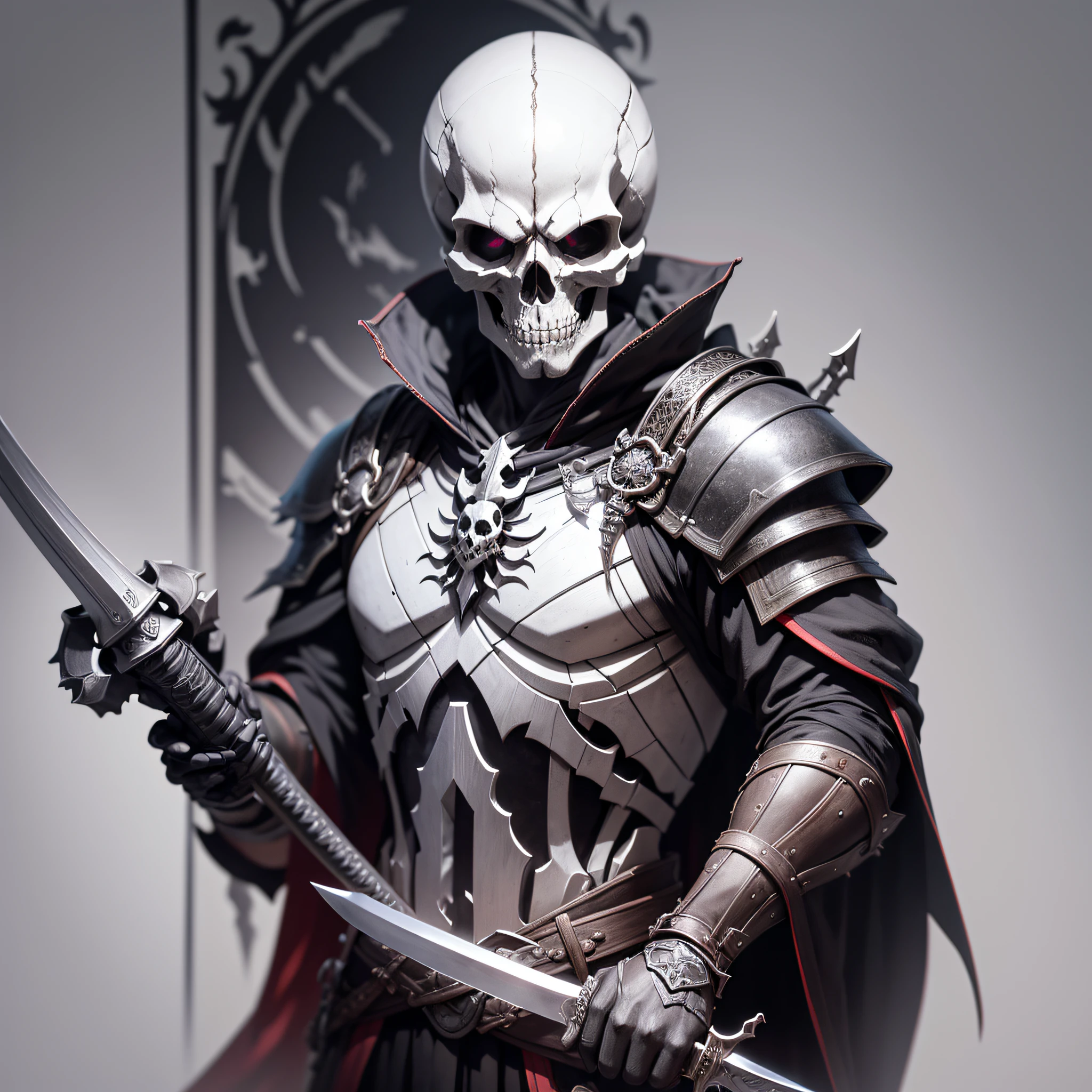 (Skull:1.8),dark,Holding a sword,jingzhi,Plain white background,(Exquisite picture:2.0), --auto --s2
